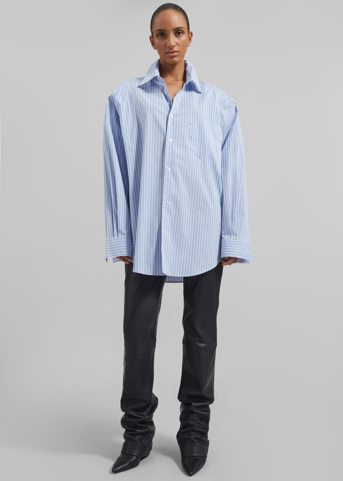Cyrus Button Up Shirt - Blue/White Stripe β view 3 of 7