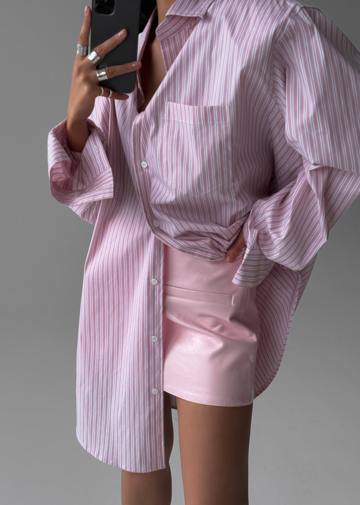 Cyrus Button Up Shirt - Pink/White Stripe β view 8 of 16