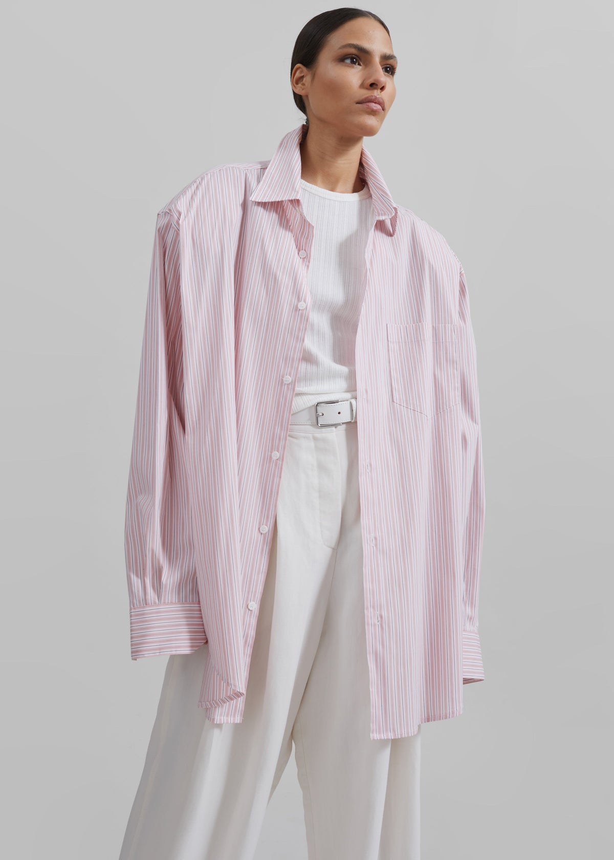 Cyrus Button Up Shirt - Pink/White Stripe β view 4 of 16
