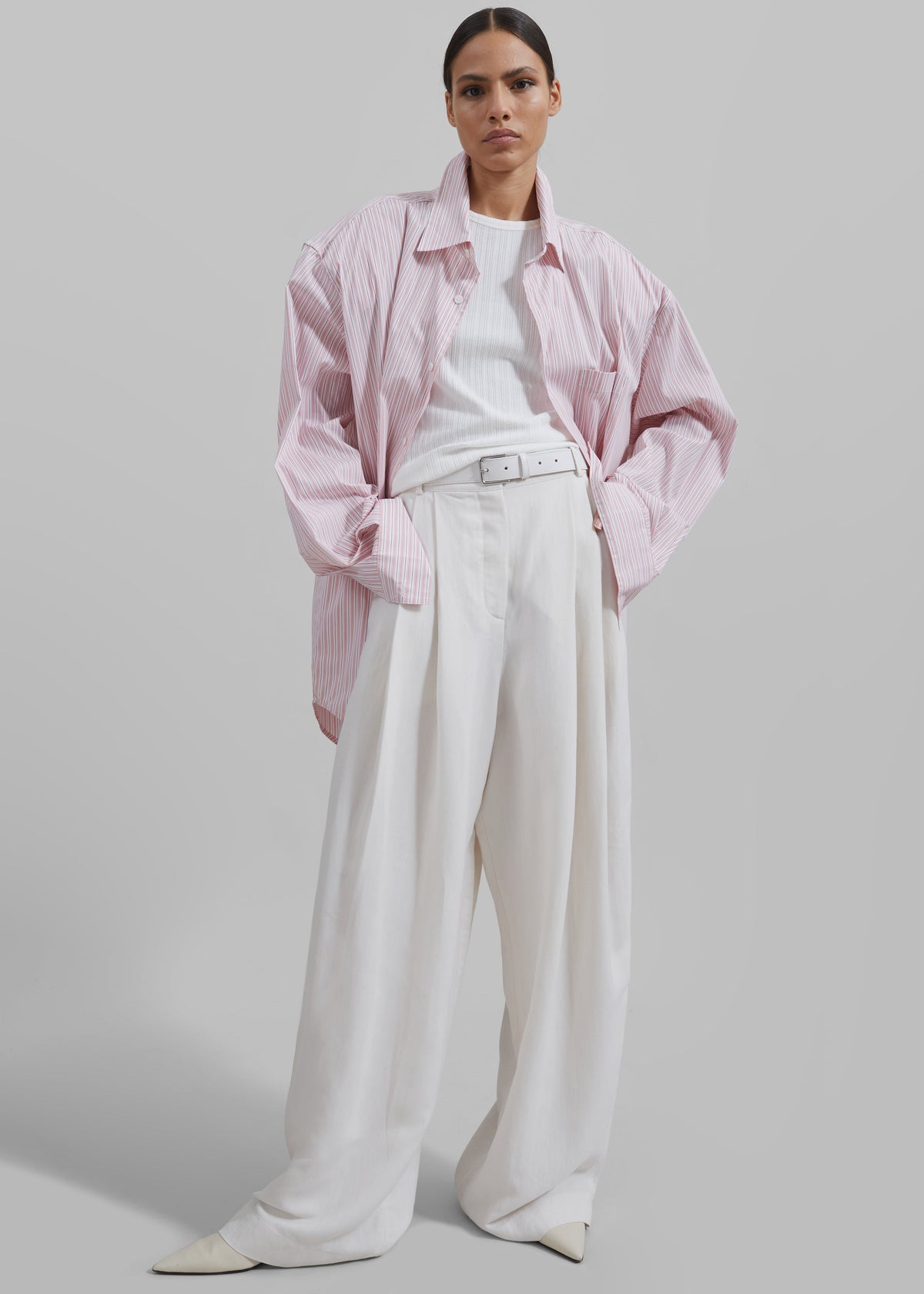 Cyrus Button Up Shirt - Pink/White Stripe β view 5 of 16
