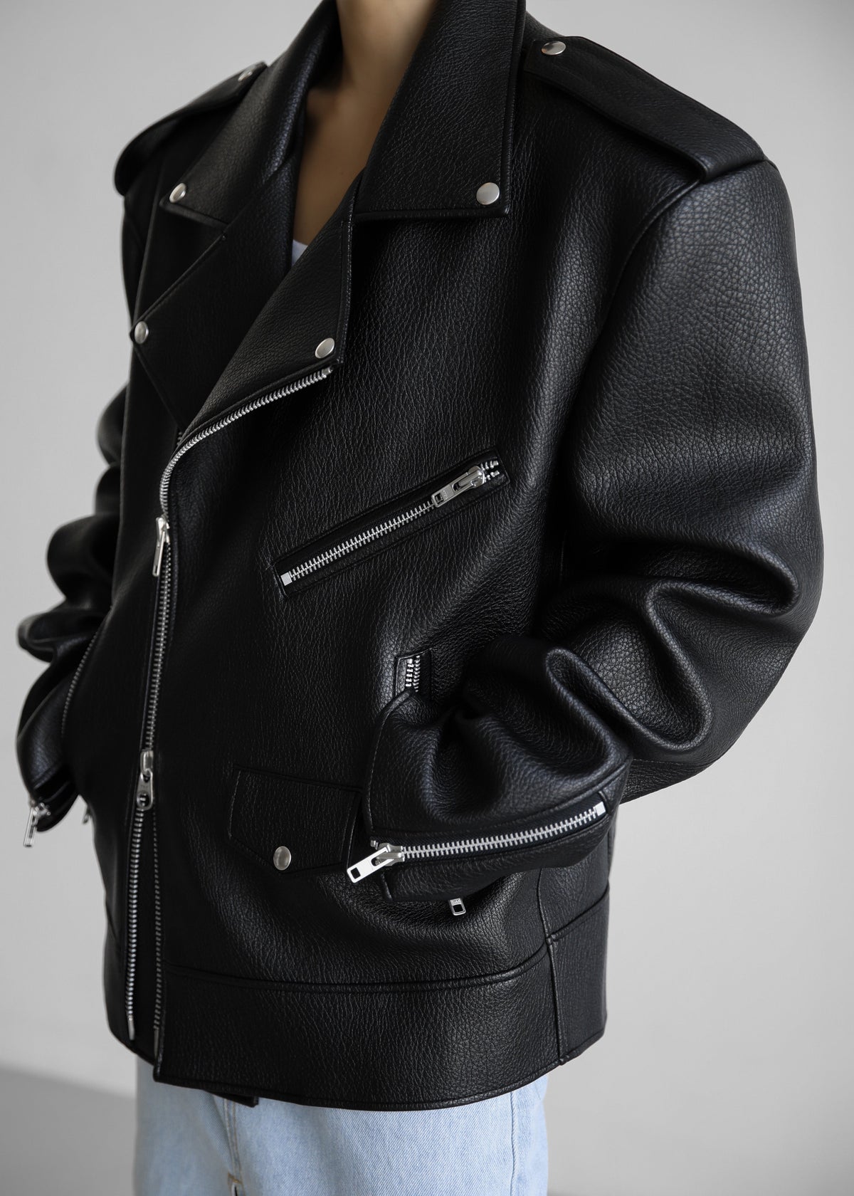 Chicago Oversized Perfecto Jacket - Black β view 9 of 14