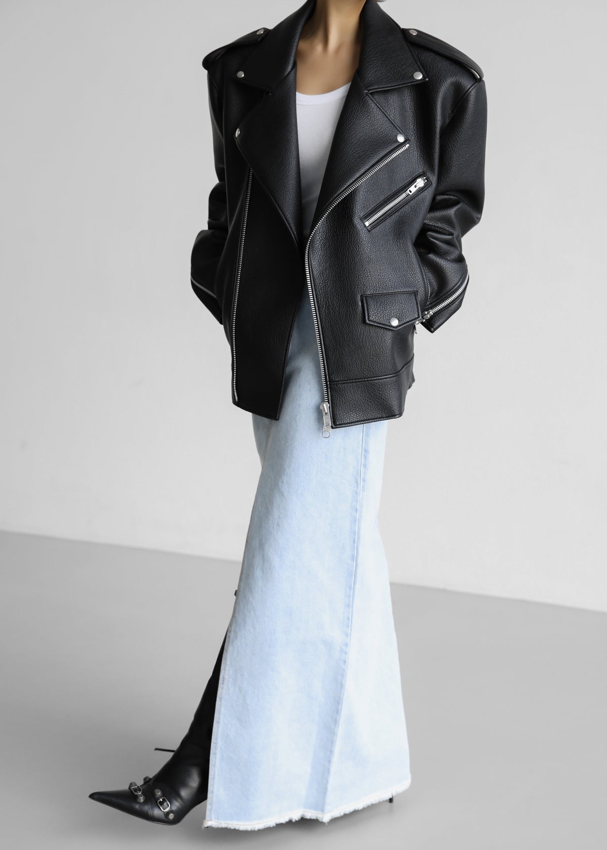 Chicago Oversized Perfecto Jacket - Black β view 5 of 14