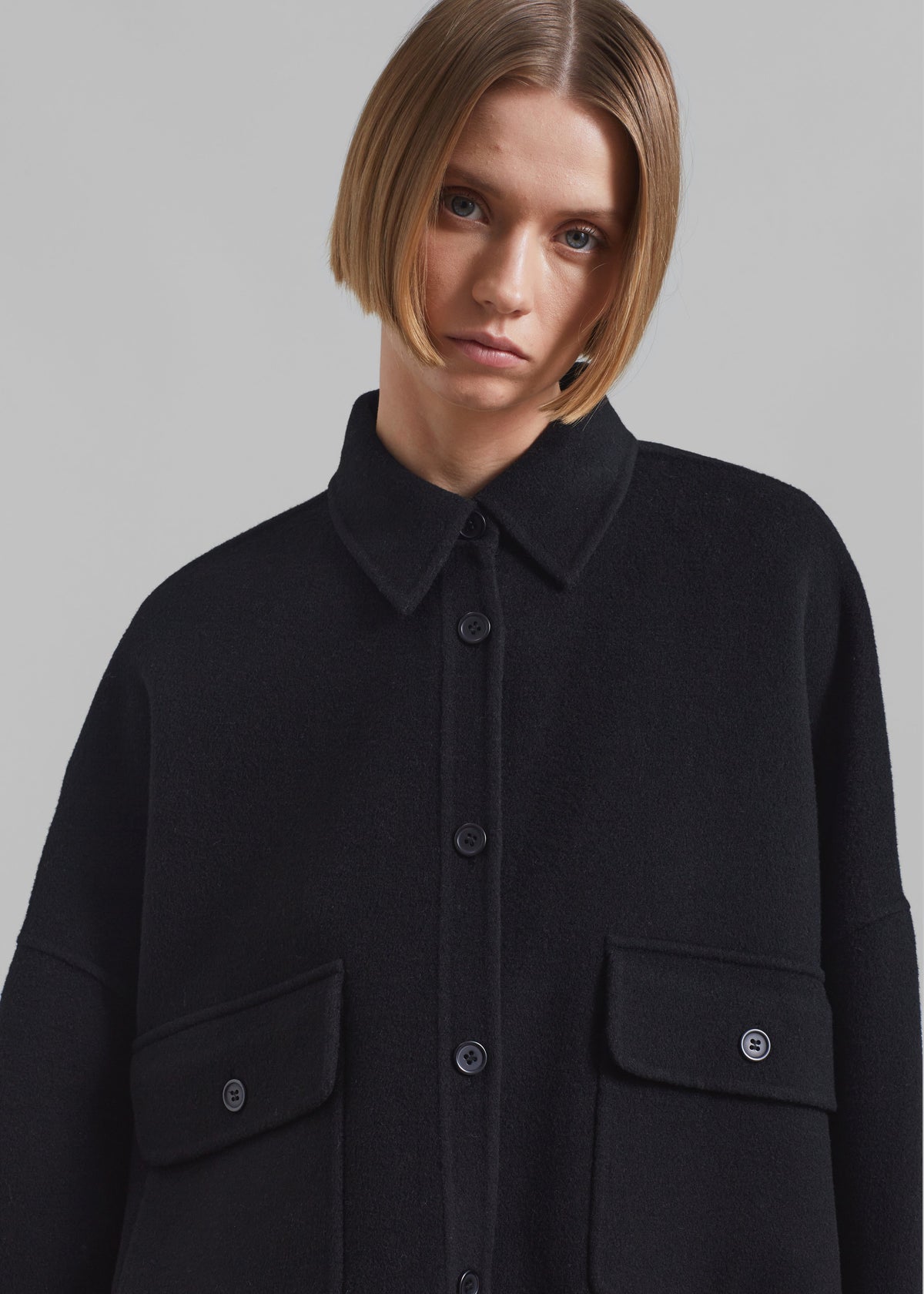 Dallas Wool Overshirt - Black β view 3 of 8