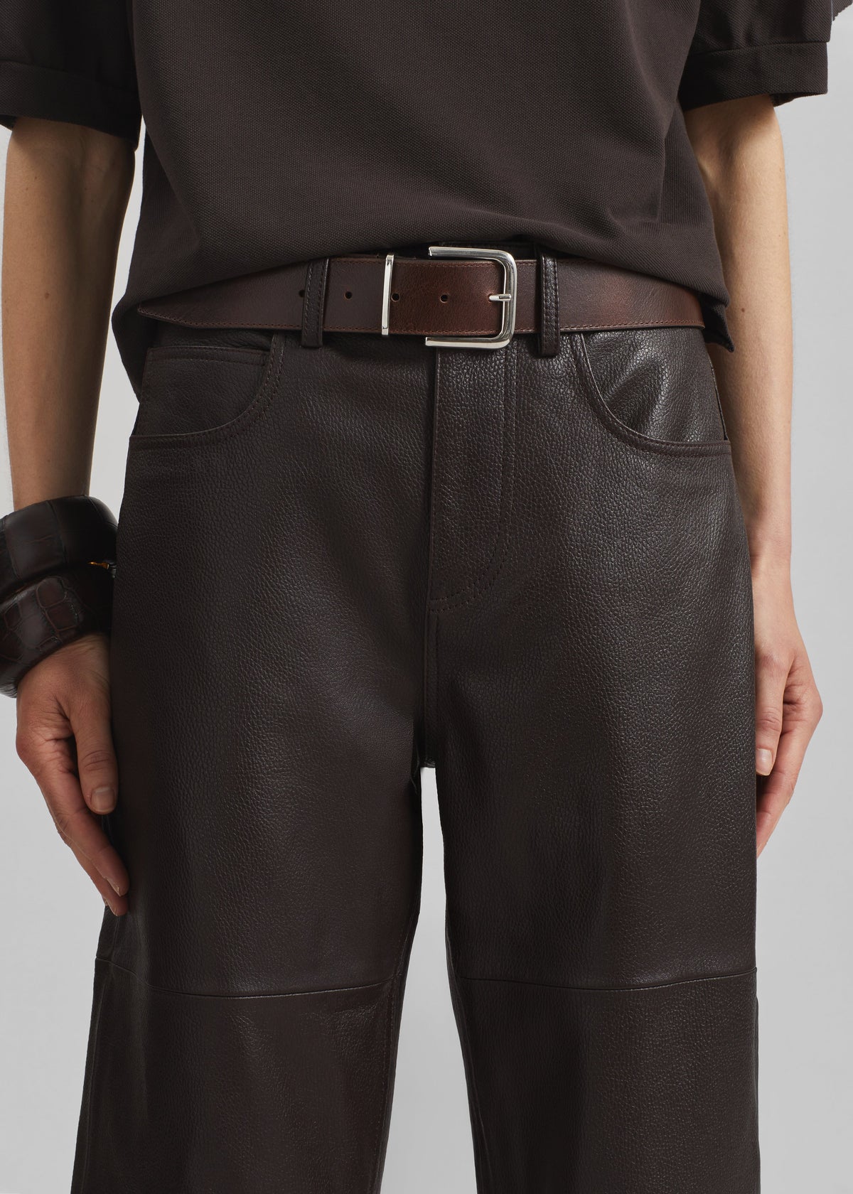 Dalston Leather Pants - Vintage Brown β view 4 of 7