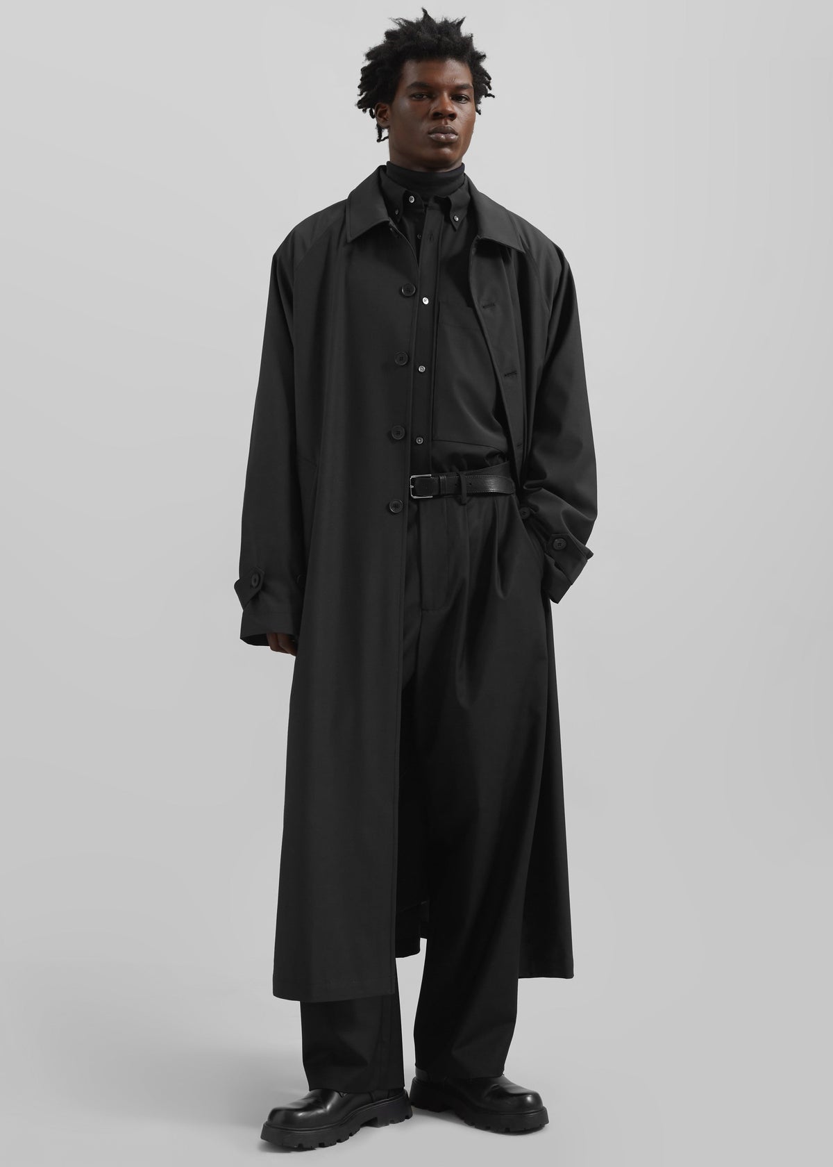 Dalton Wool Blend Shirt - Black β view 5 of 9