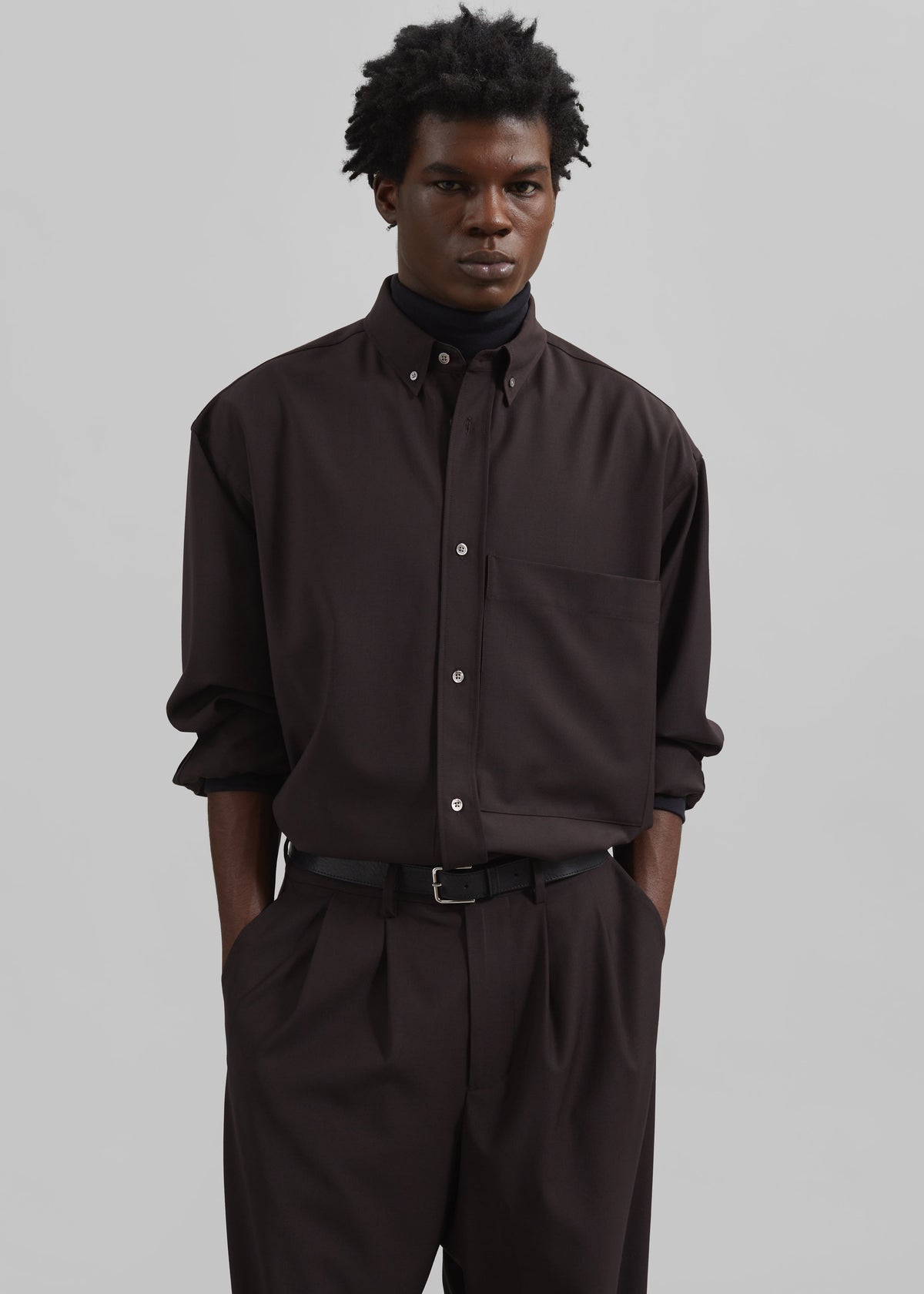 Dalton Wool Blend Shirt - Brown β view 5 of 8