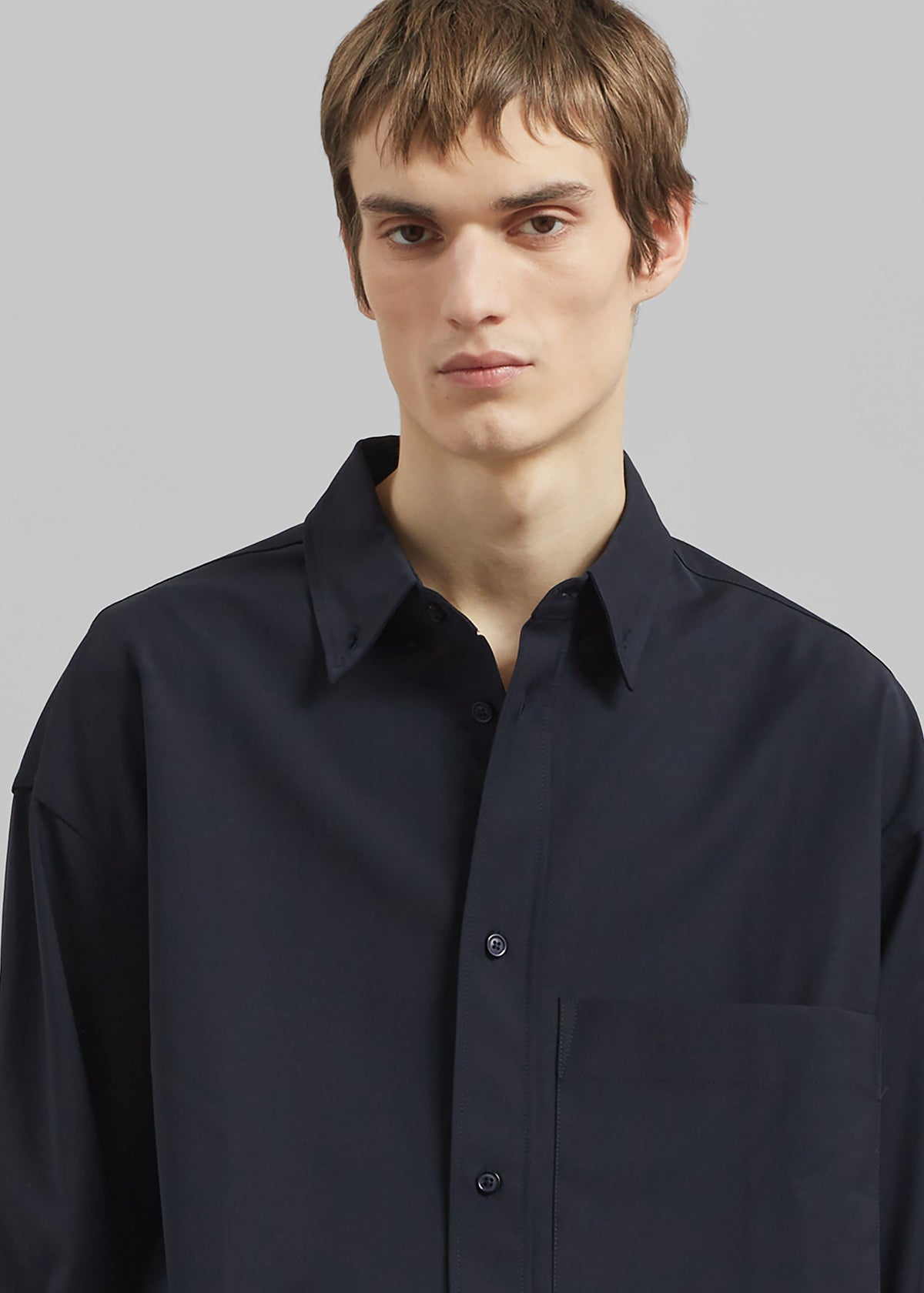 Dalton Wool Blend Shirt - Dark Navy β view 2 of 8