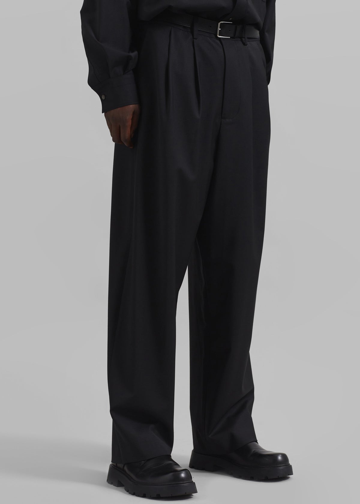 Dalton Wool Blend Trousers - Black β view 3 of 9