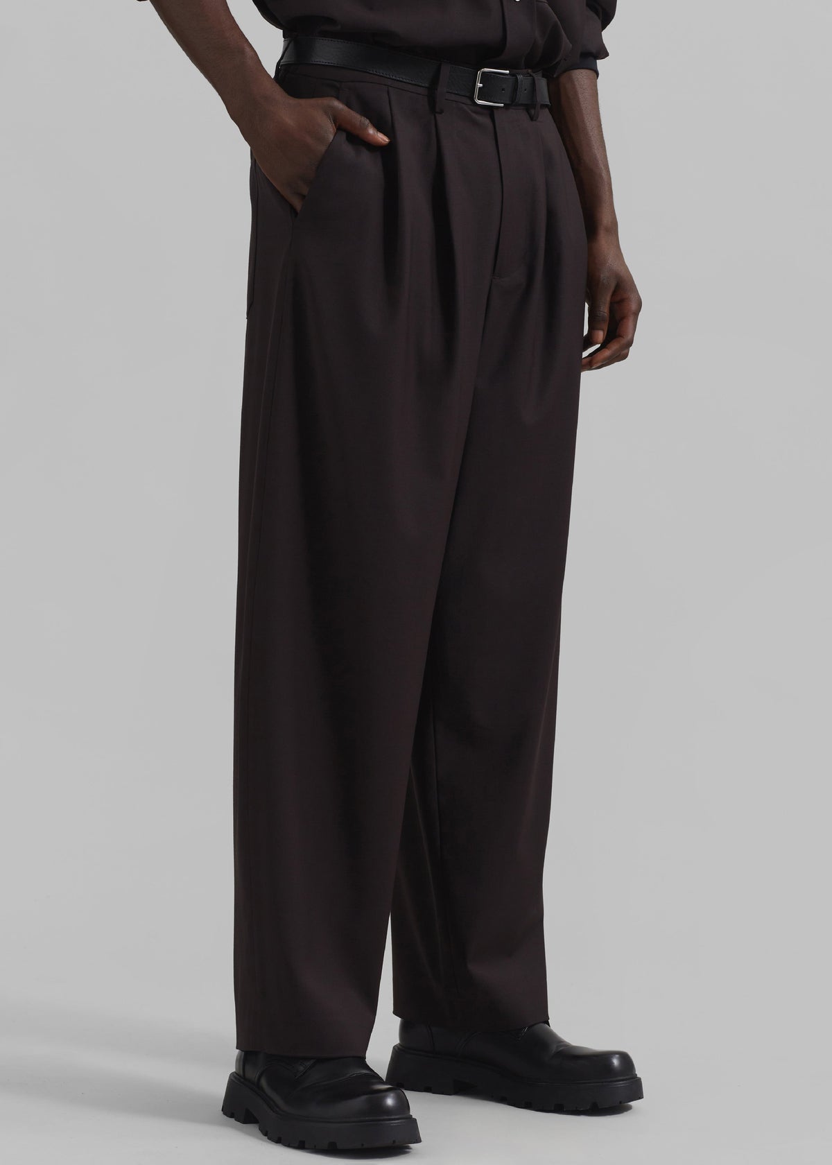 Dalton Wool Blend Trousers - Brown β view 4 of 8