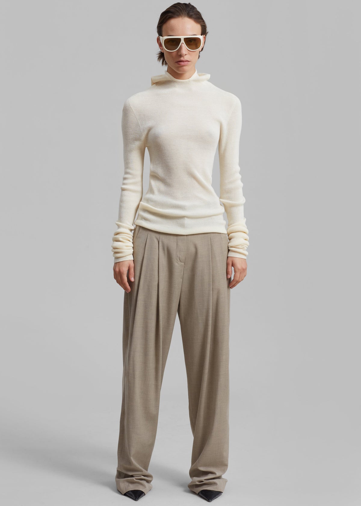 Danae Hooded Knit Top - Off White β view 5 of 8
