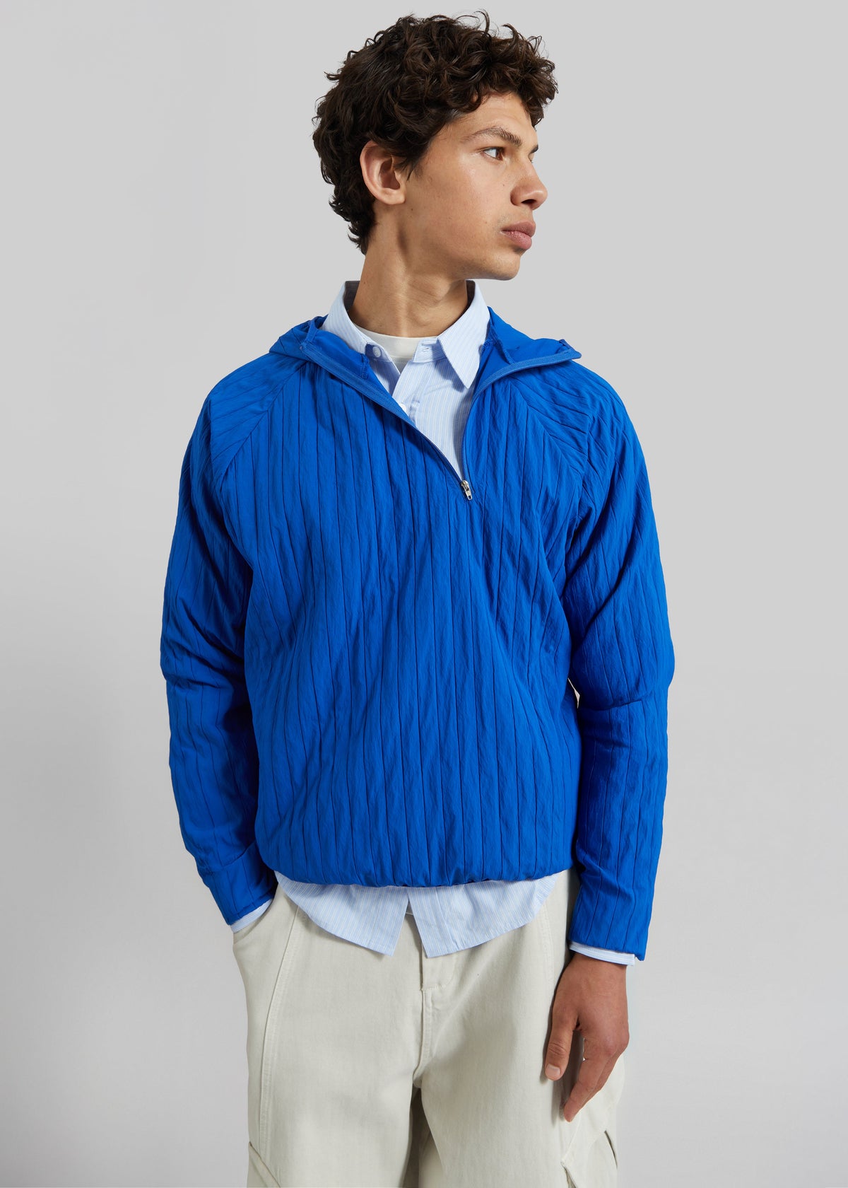 Dario Textured Hoodie - Cobalt β view 2 of 7