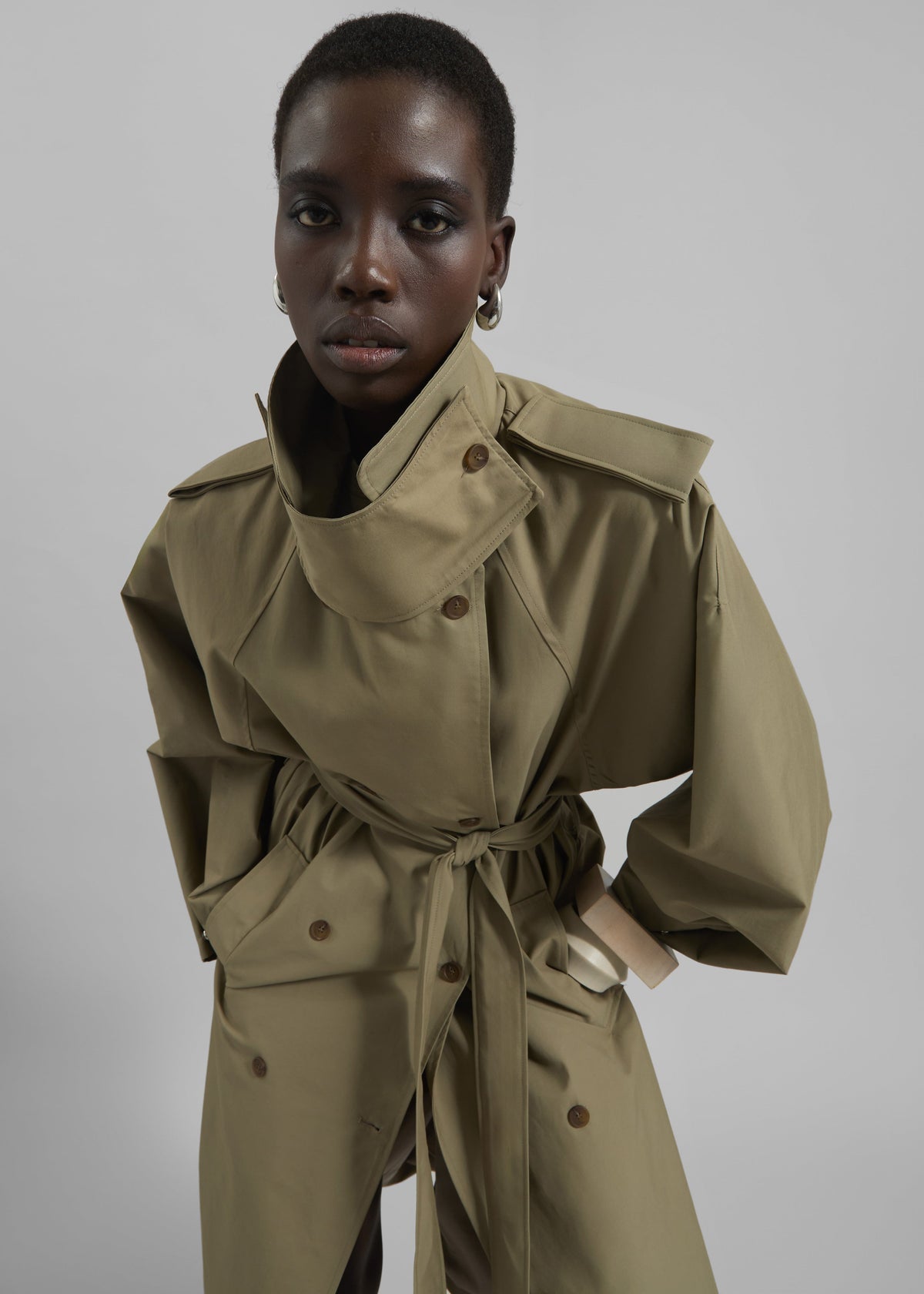 Davos Trench Coat - Pale Olive β view 2 of 8