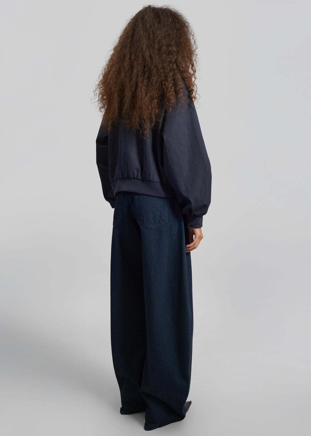 Davron Denim Effect Bomber Jacket - Dark Navy β view 7 of 8