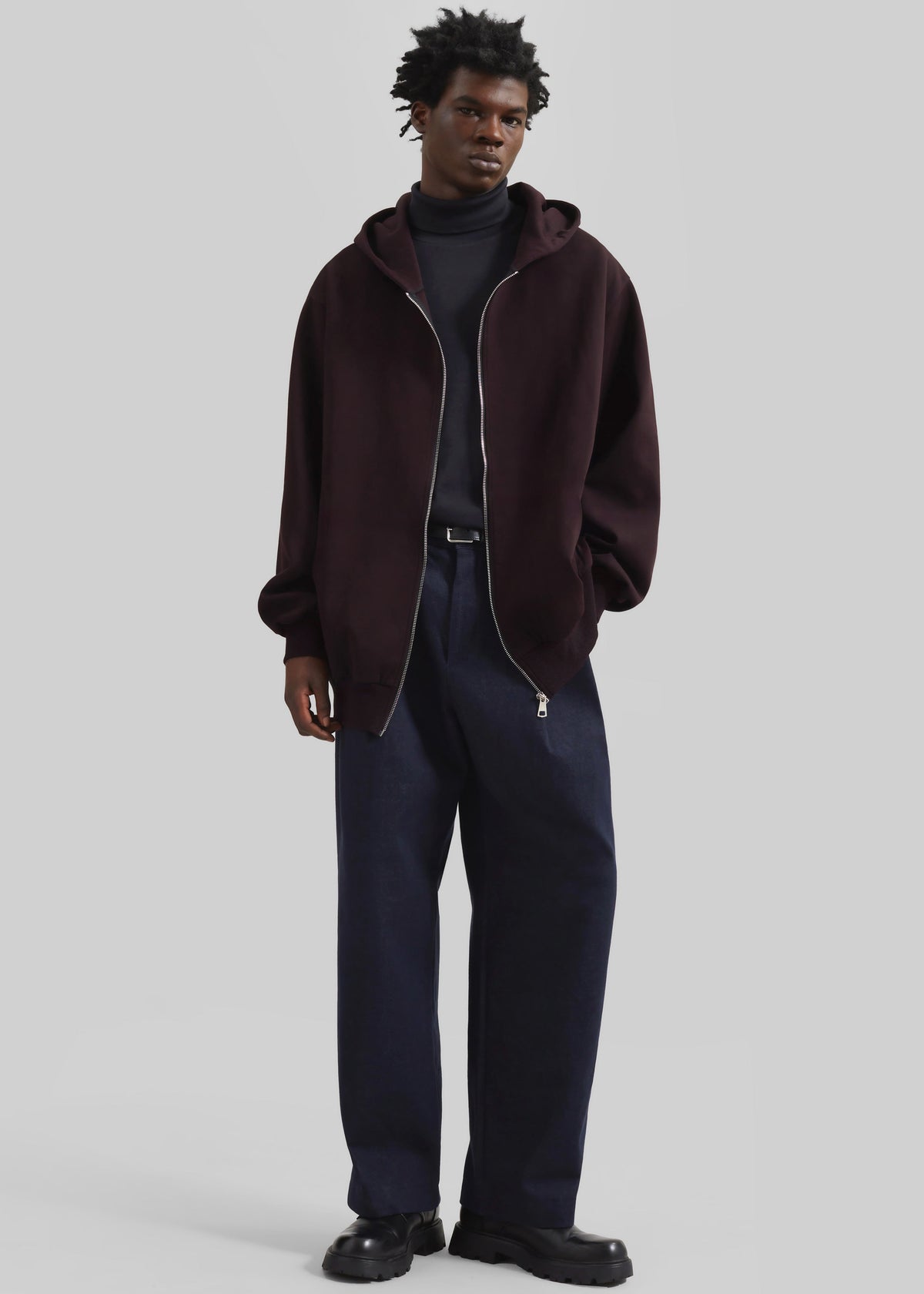 Decker Zip-Up Hoodie - Dark Plum β view 2 of 6
