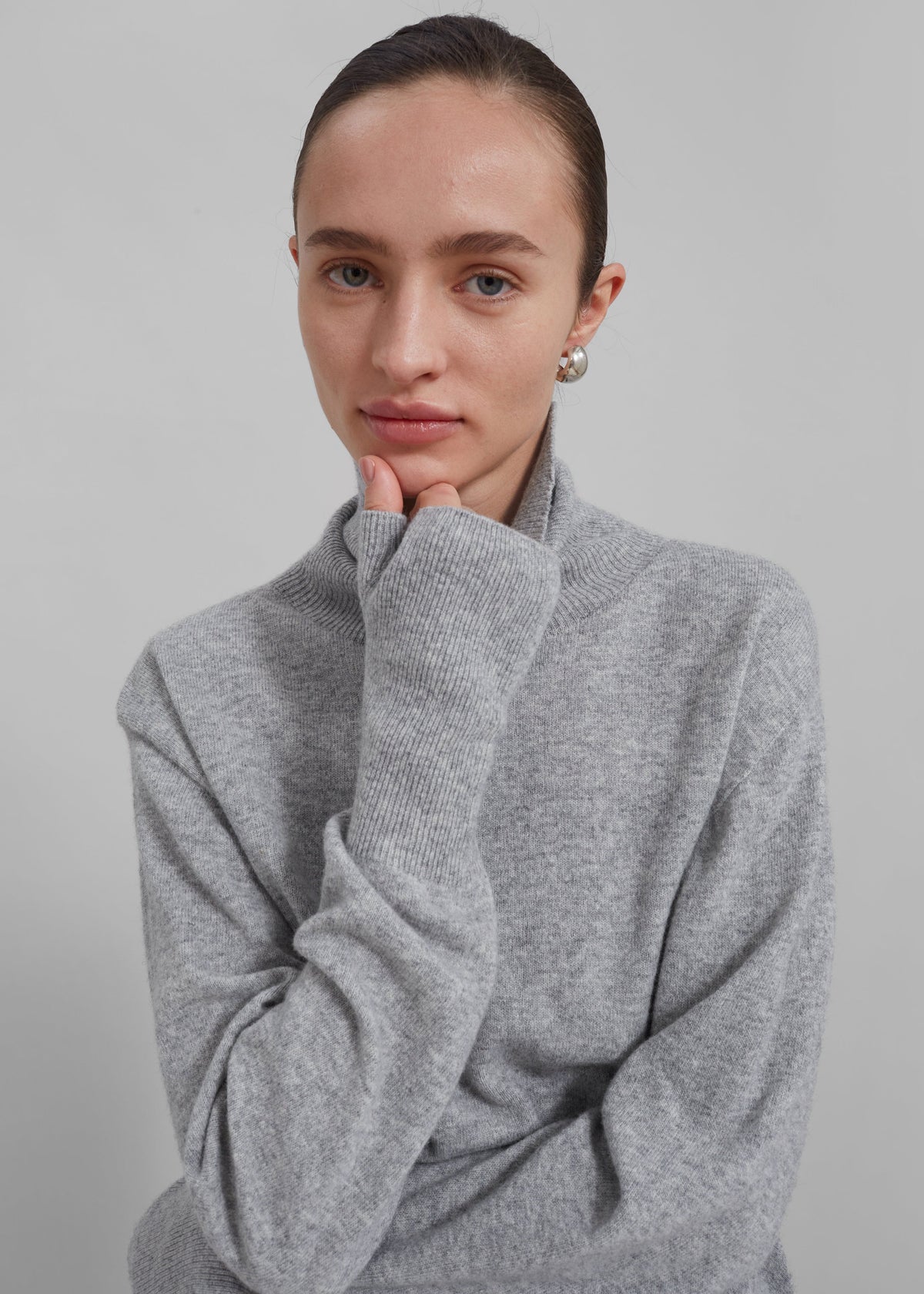 Delia Wool Turtleneck - Grey β view 3 of 10