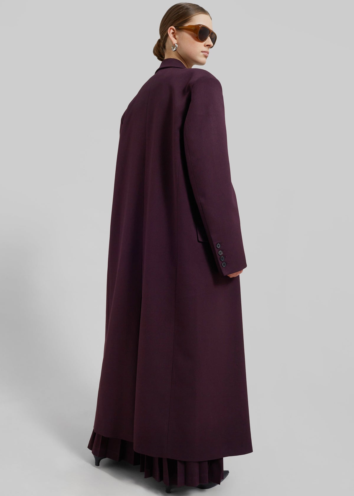 Delphina Long Coat - Burgundy β view 11 of 12
