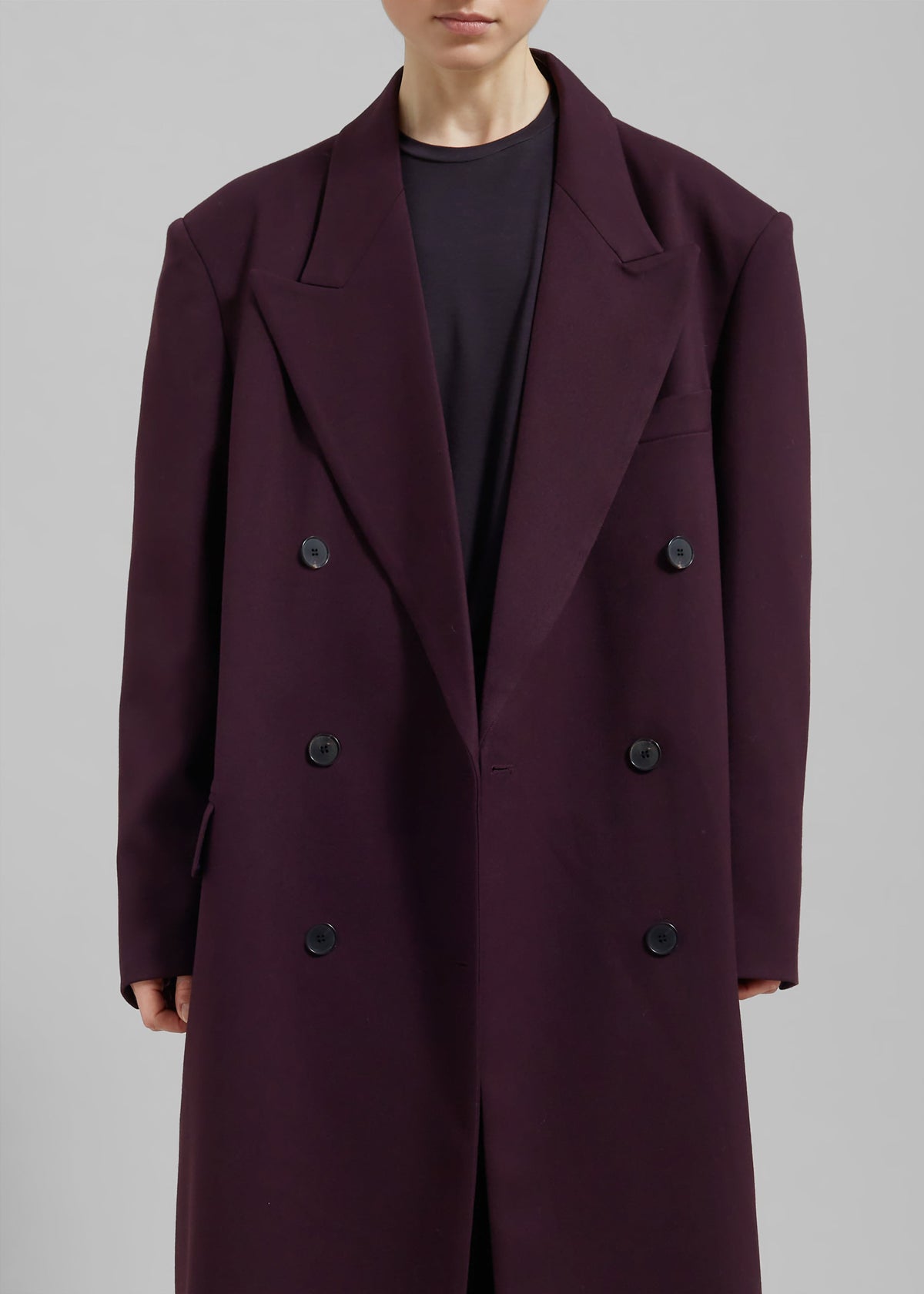 Delphina Long Coat - Burgundy β view 5 of 12