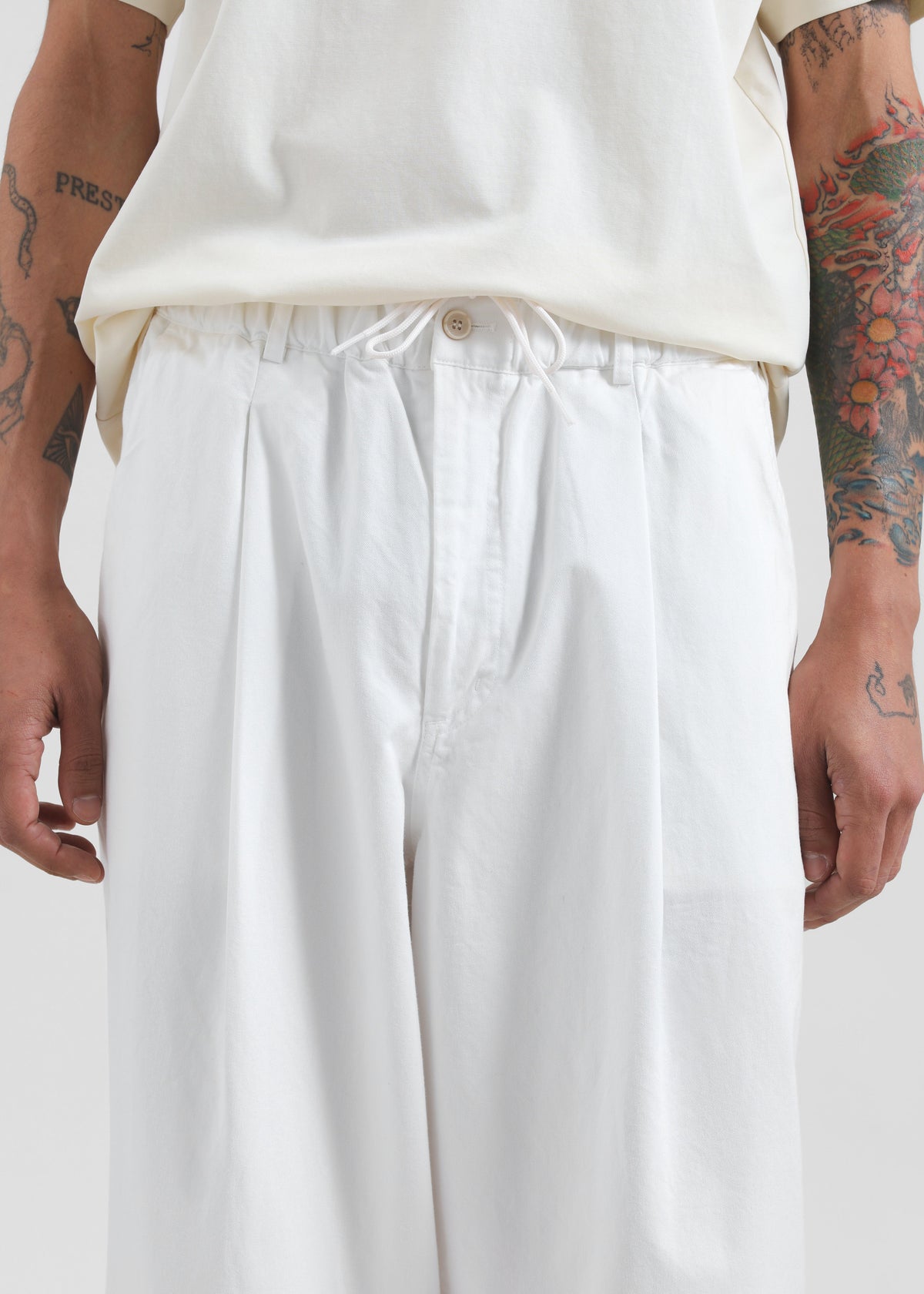 Denaye Cotton Barrel Leg Pants - White β view 2 of 8