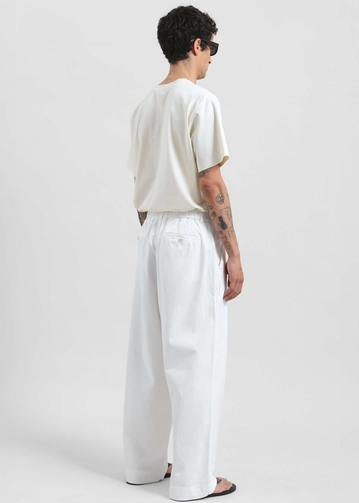 Denaye Cotton Barrel Leg Pants - White β view 7 of 8