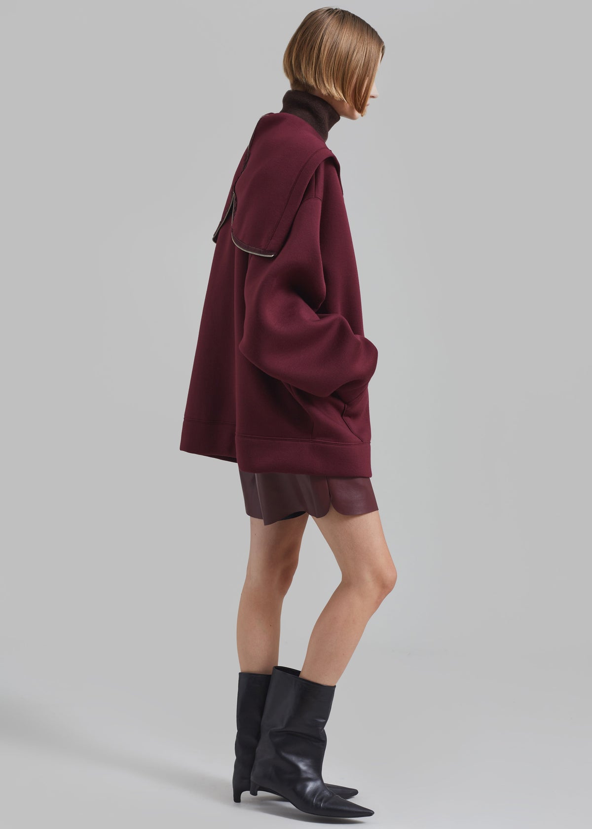Denton Oversized Hoodie - Burgundy β view 8 of 9