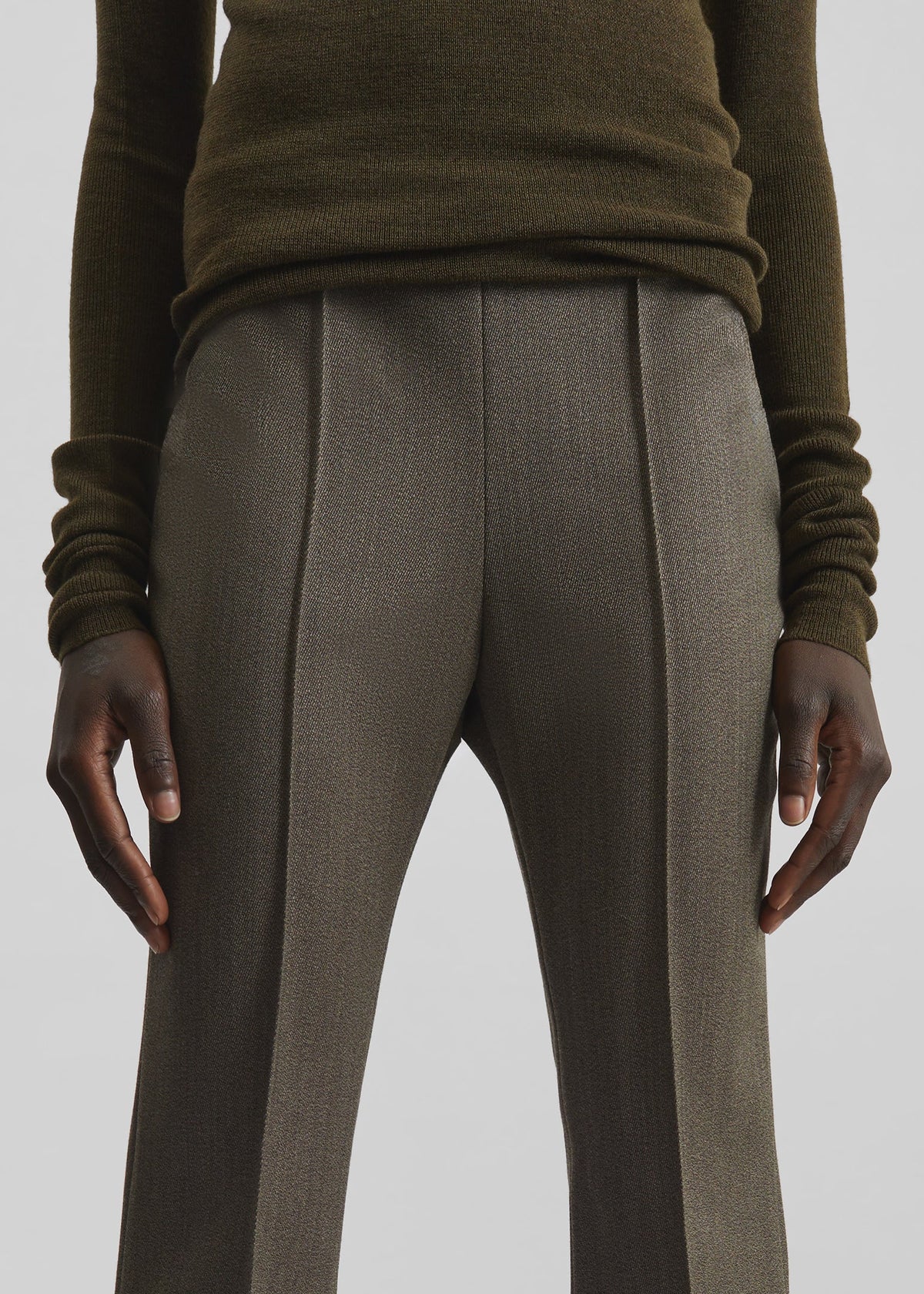 Dessa Wool Flared Pants - Beige Melange β view 3 of 7