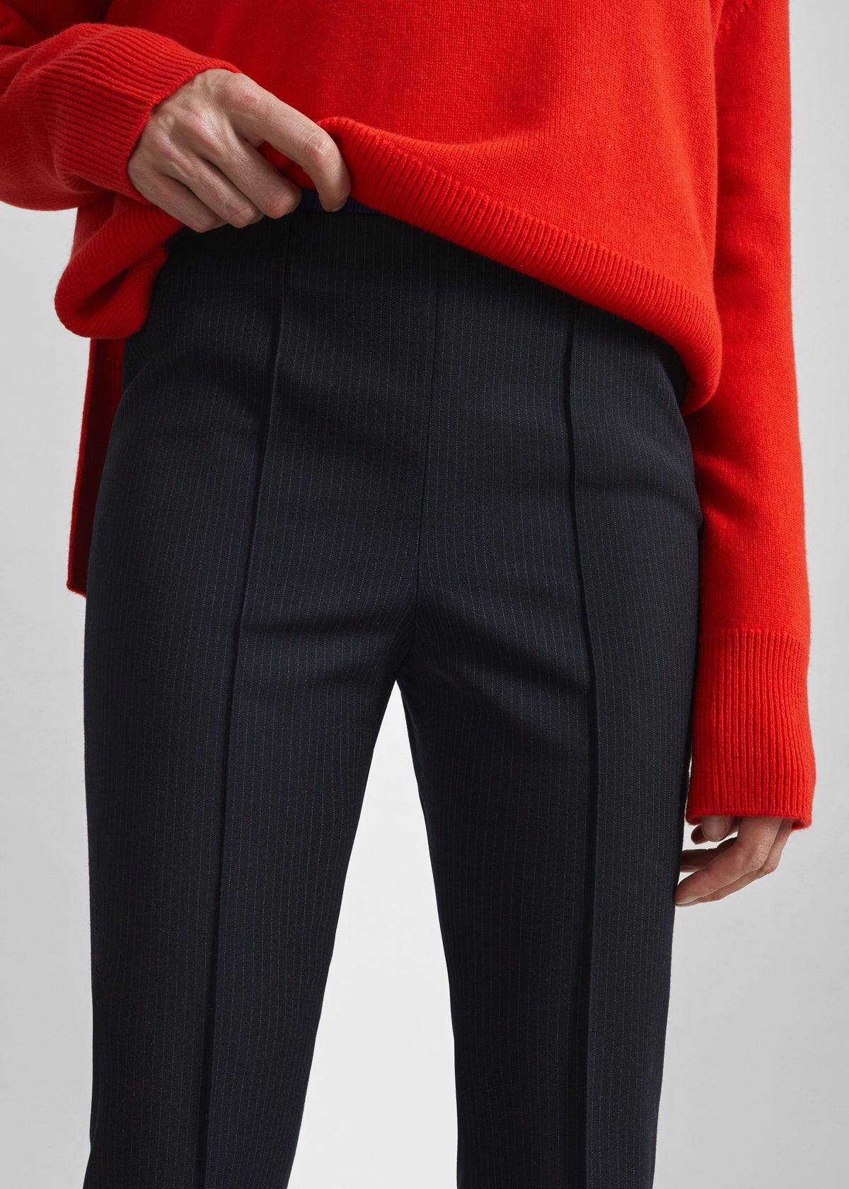 Dessa Flared Pants - Black/White Pinstripe β view 3 of 6
