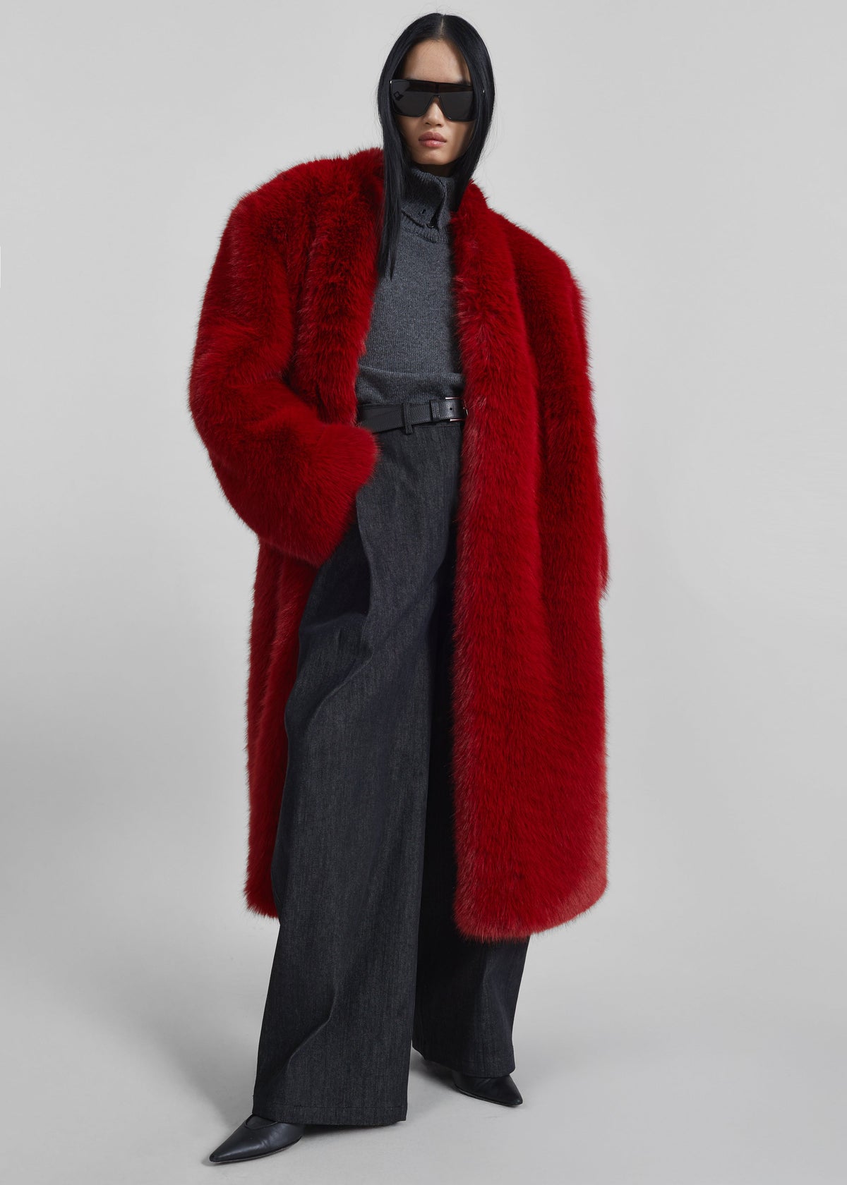 Destiny Padded Faux Fur Coat - Red β view 7 of 11