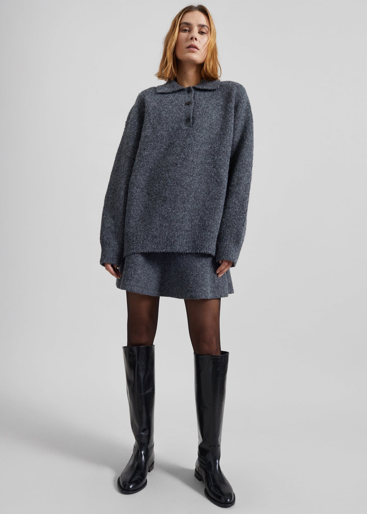 Dienne Knit Mini Skirt - Grey β view 4 of 8