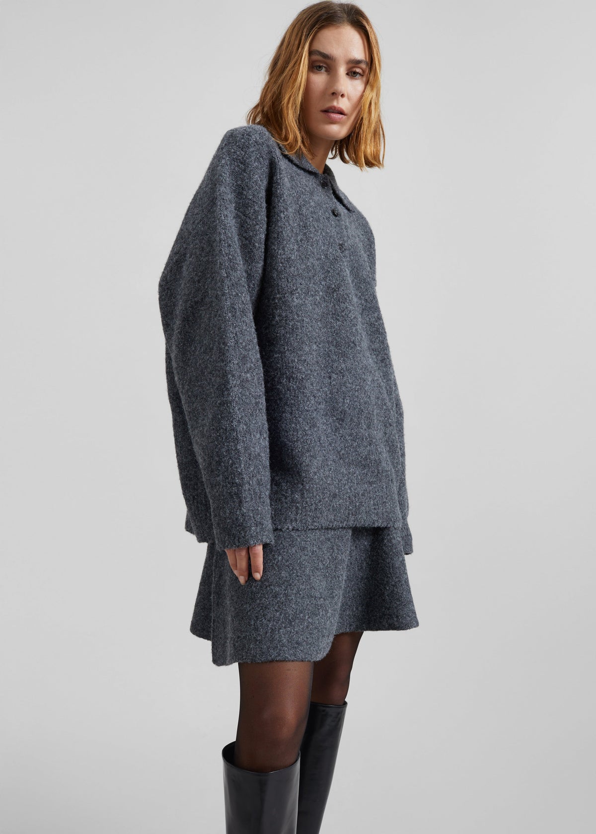 Dienne Knit Mini Skirt - Grey β view 6 of 8