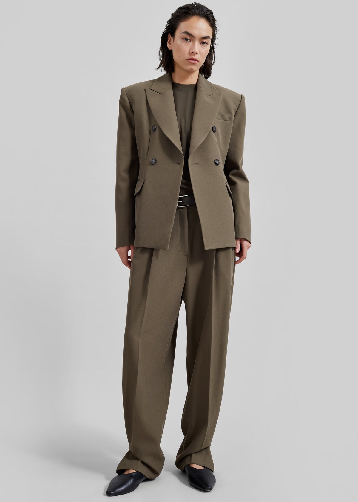 Dina Double Breasted Blazer - Khaki β view 3 of 11