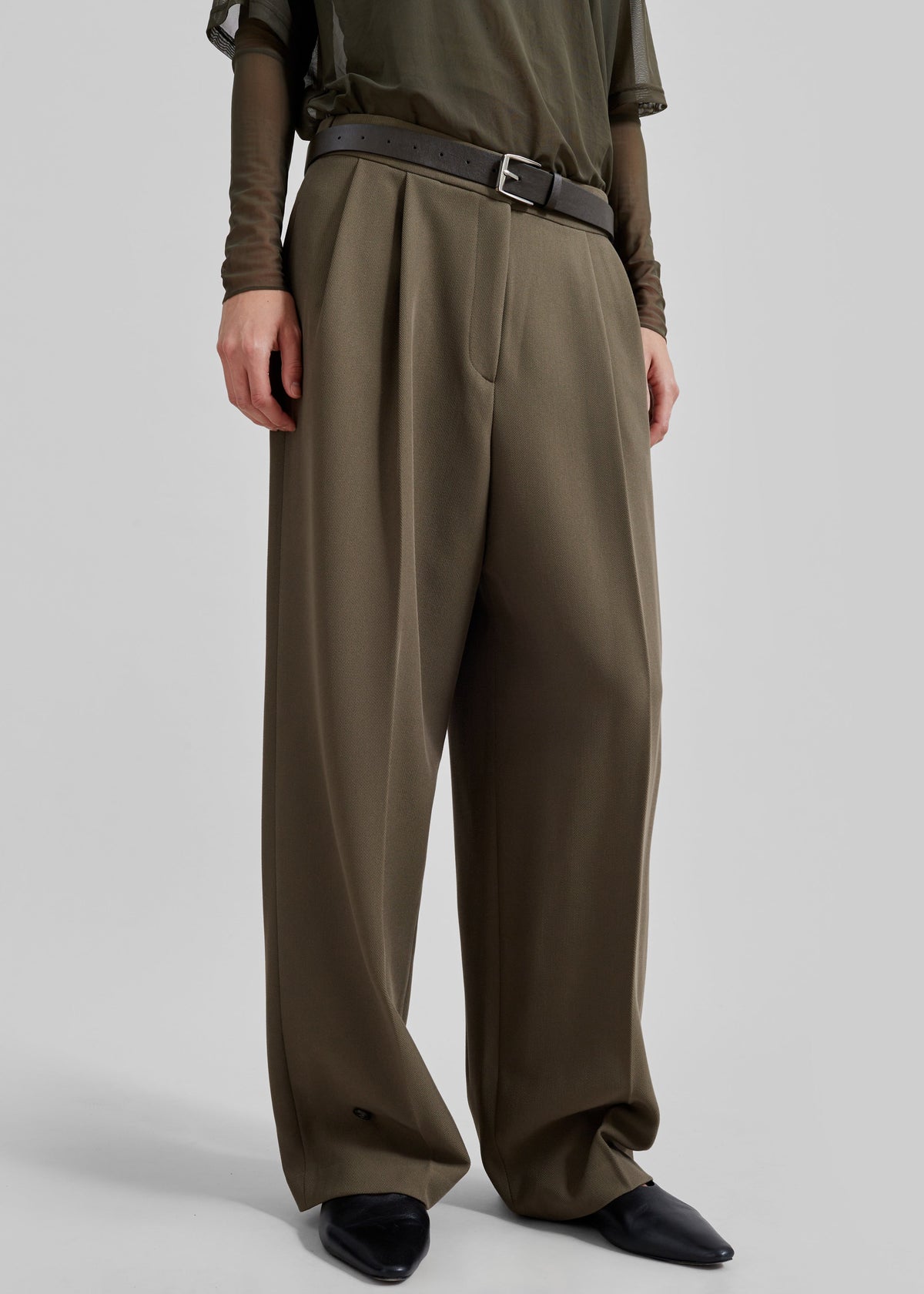 Dina Pleated Trousers - Khaki β view 7 of 16