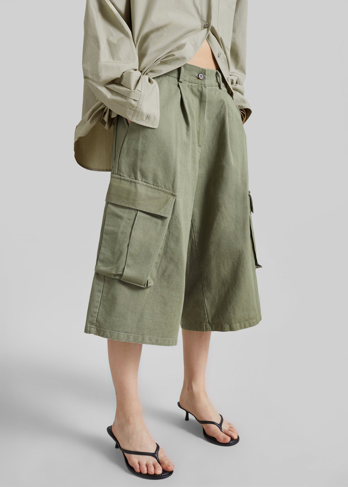 Dorva Cargo Bermuda Shorts - Pale Olive β view 6 of 11