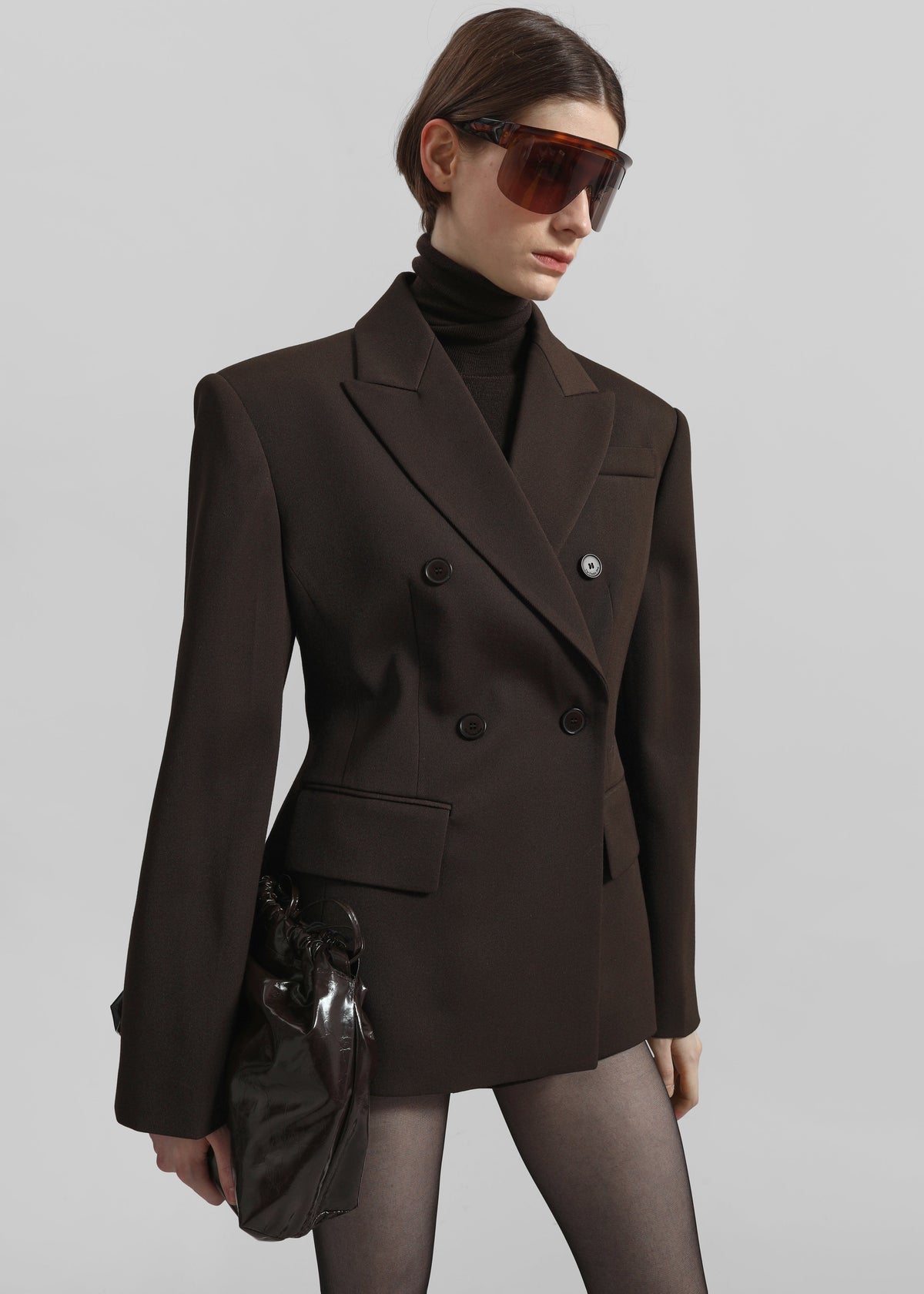 Doyer Cinched Blazer - Brown β view 3 of 7