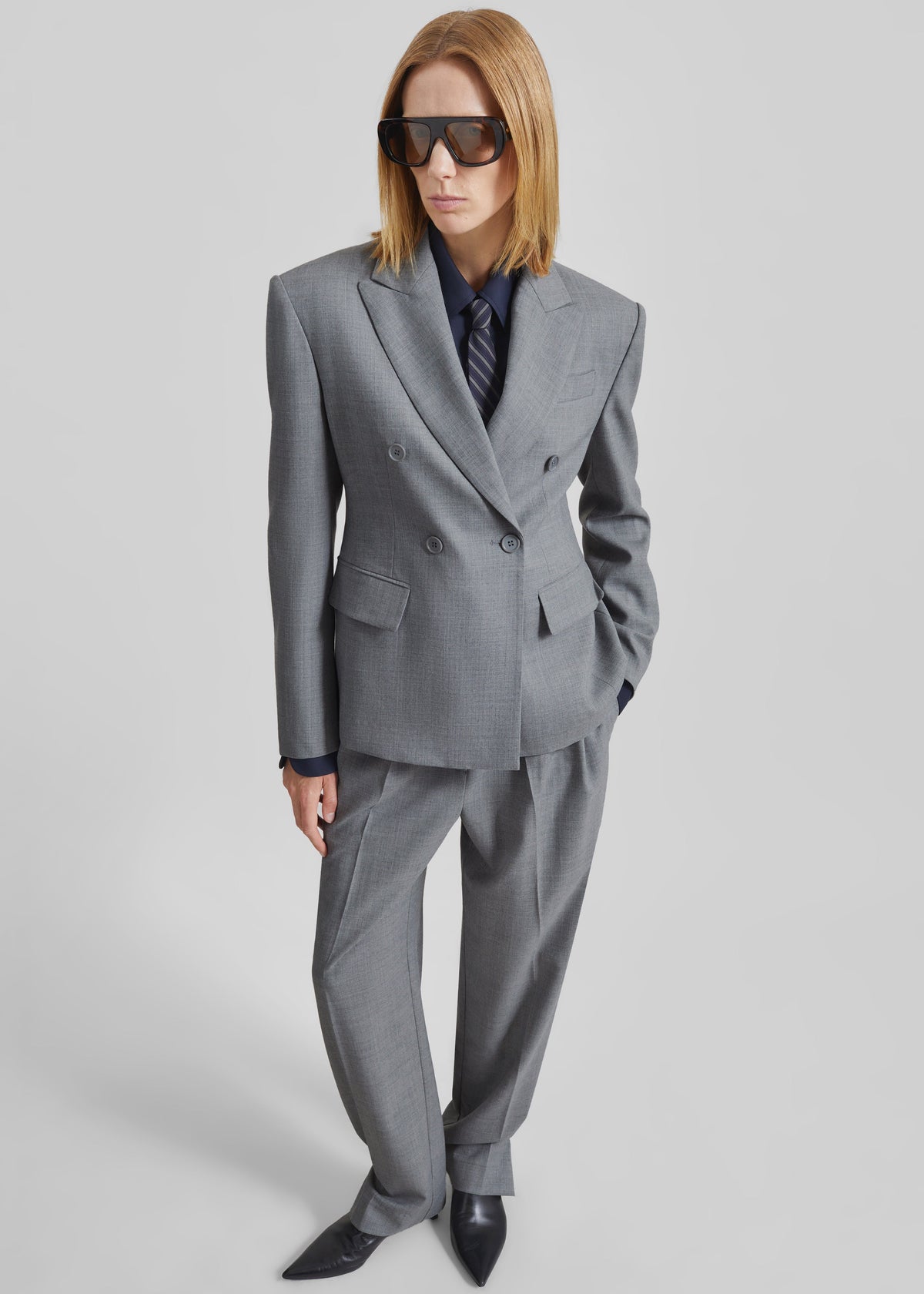 Doyer Cinched Blazer - Light Grey β view 4 of 7