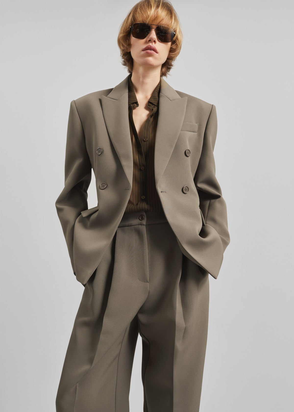 Doyer Cinched Blazer - Moss Green β view 1 of 6