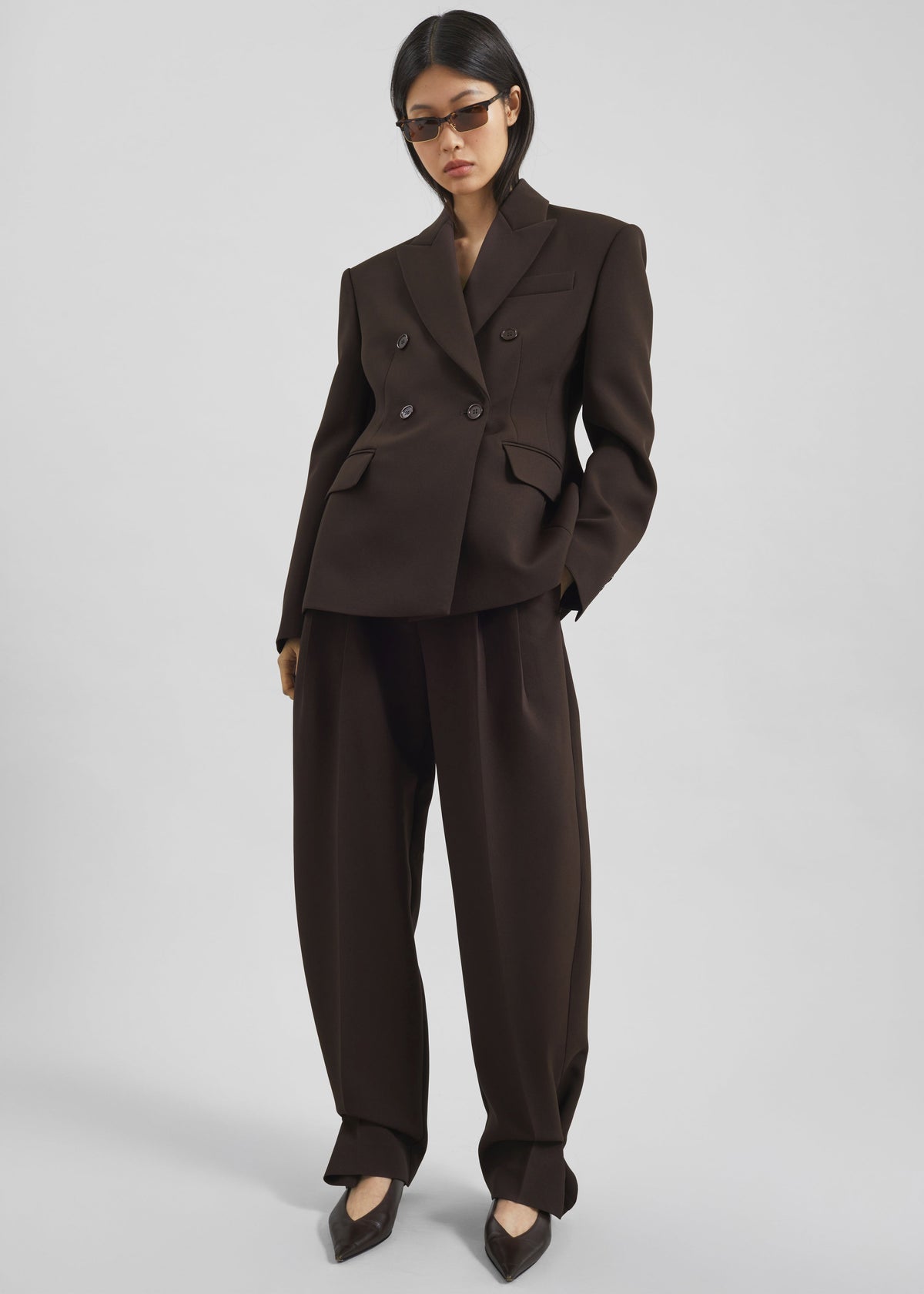 Doyer Pleated Trousers - Brown β view 1 of 10