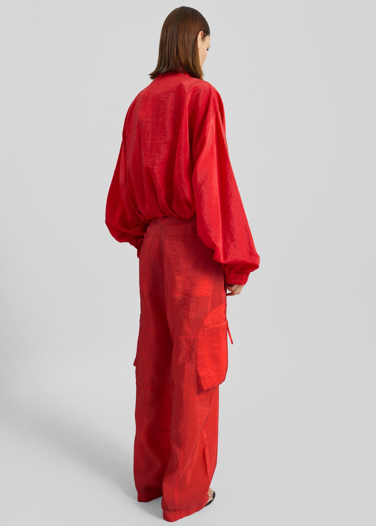 Drea Sheer Bomber Jacket - Red β view 8 of 9