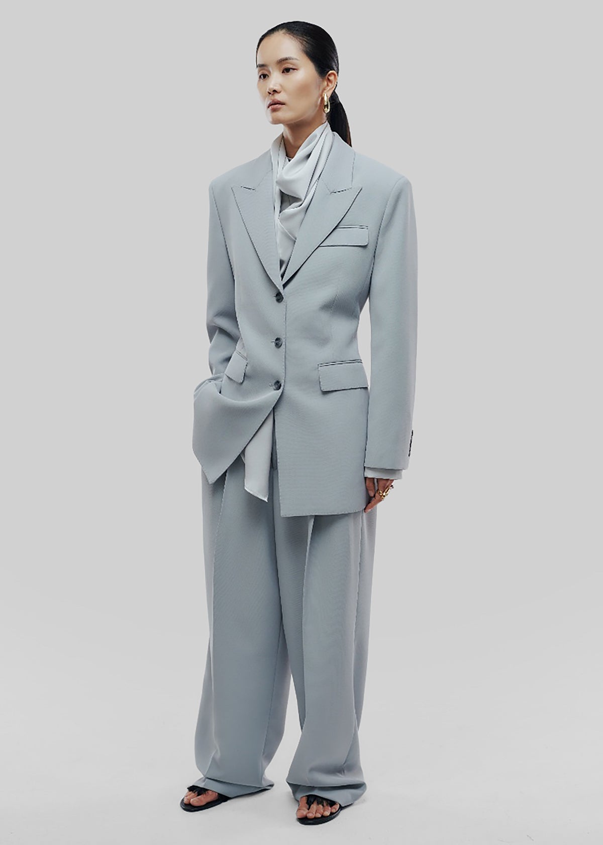 Duved Cinched Blazer - Slate Grey β view 1 of 9