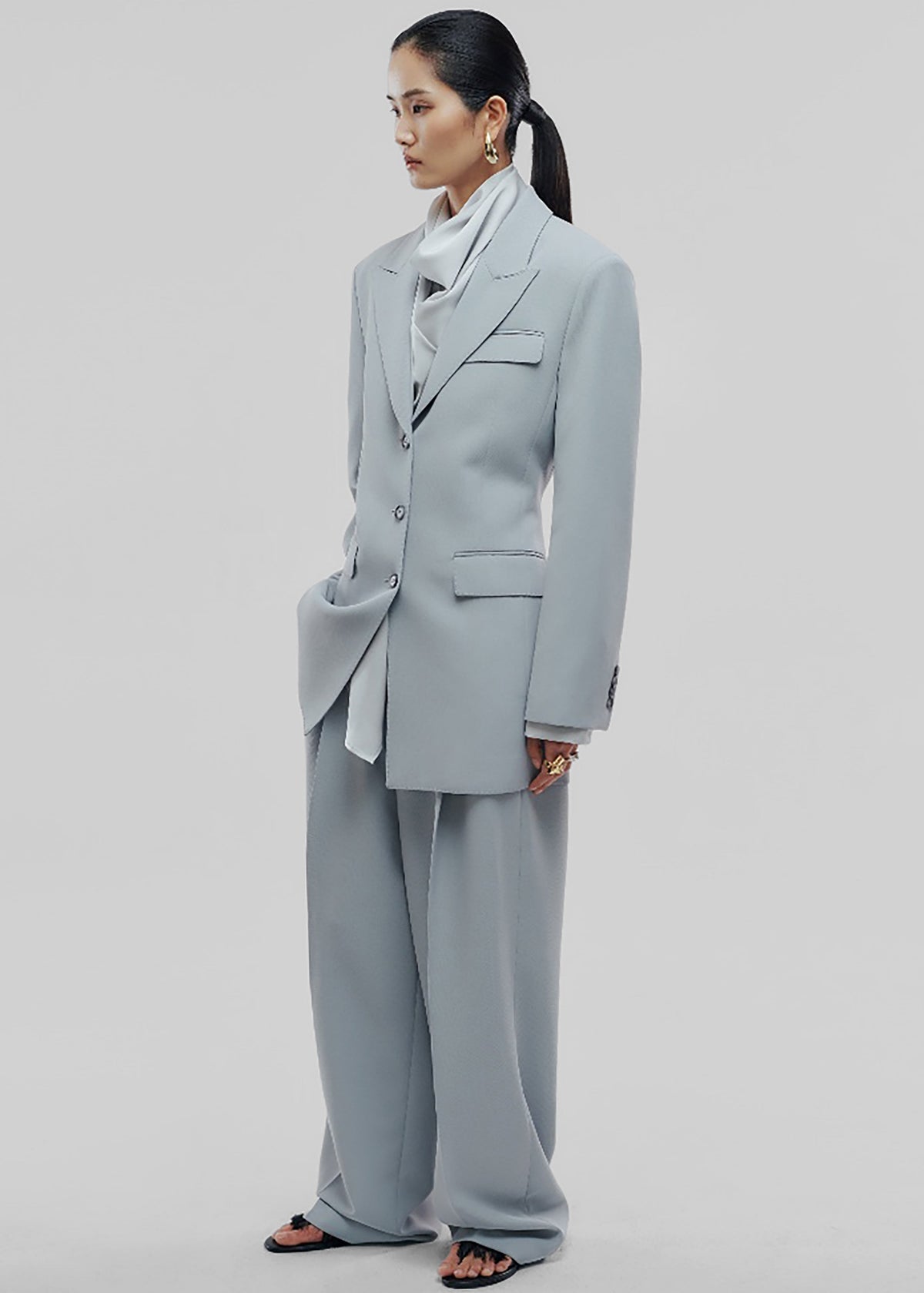 Duved Cinched Blazer - Slate Grey β view 7 of 9