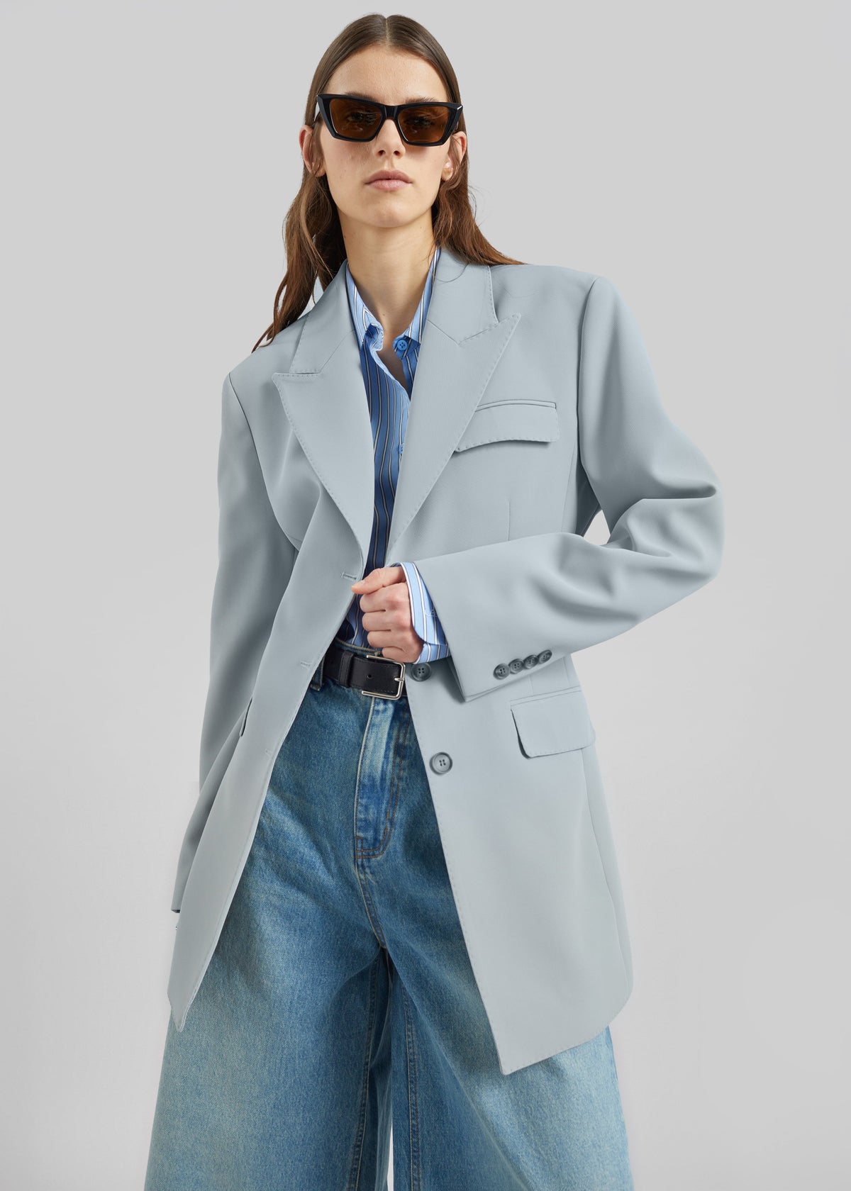 Duved Cinched Blazer - Slate Grey β view 4 of 9