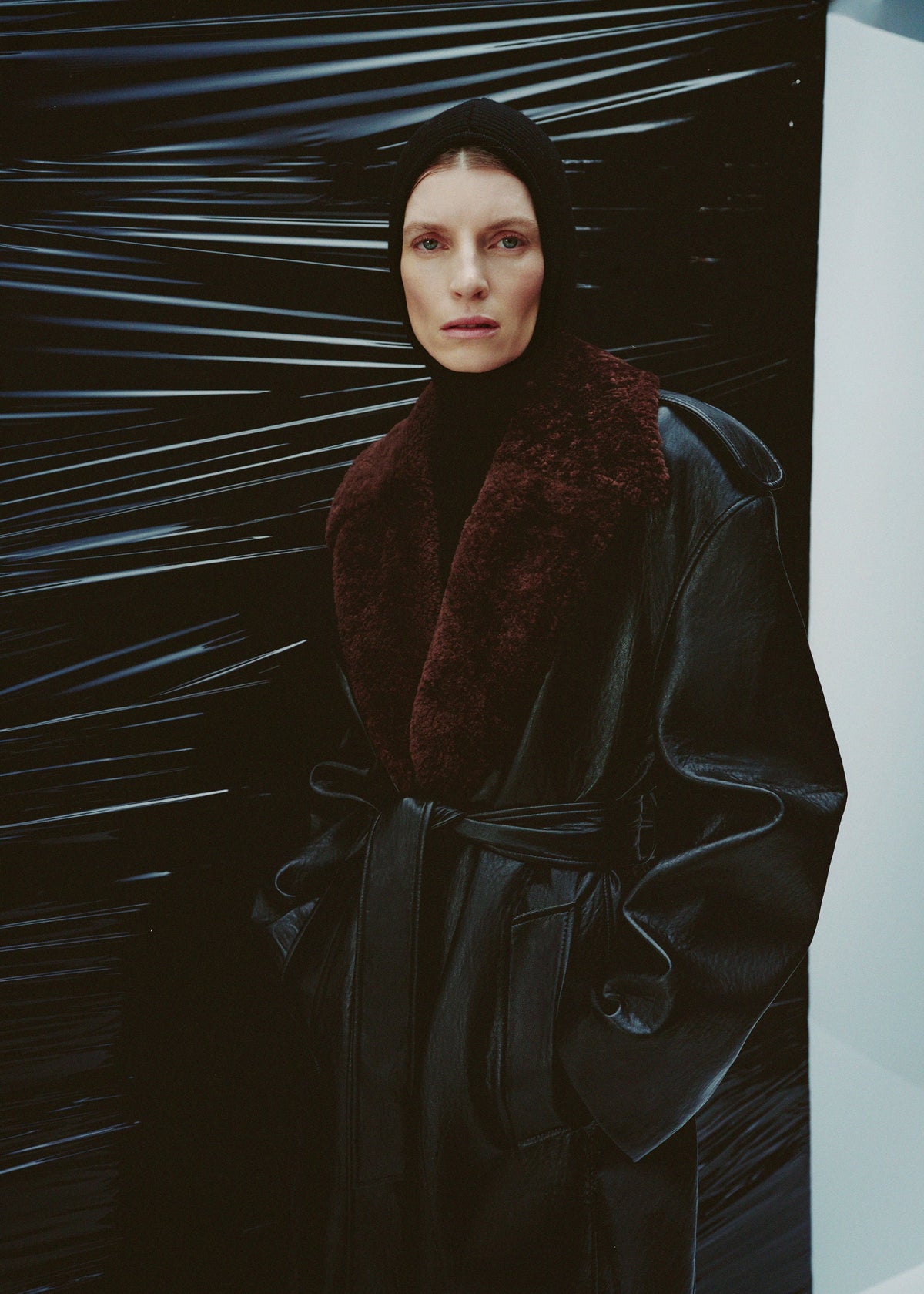 Edra Removable Collar Trench Coat - Black β view 3 of 8