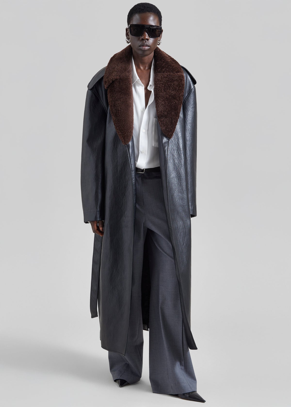 Edra Removable Collar Trench Coat - Black β view 1 of 8