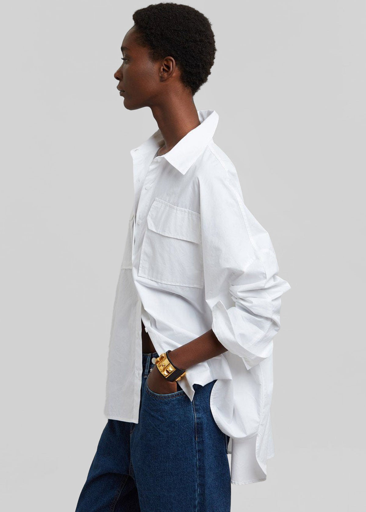 Elara Oversized Shirt - Optic White β view 3 of 8