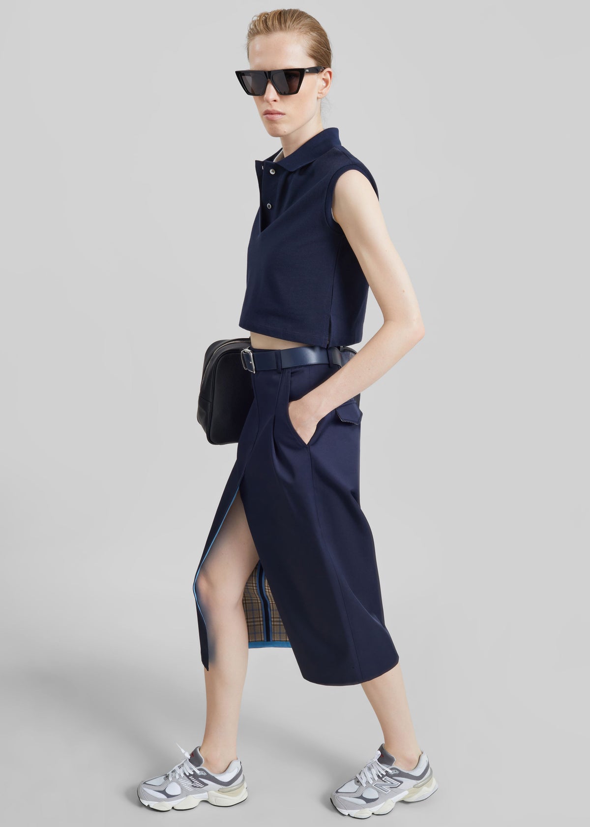 Elian Tailored Midi Skirt - Navy β view 7 of 10