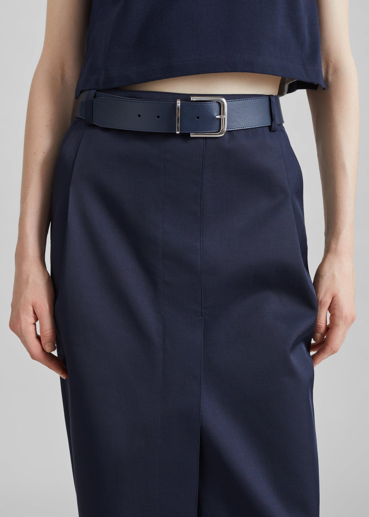 Elian Tailored Midi Skirt - Navy β view 3 of 10