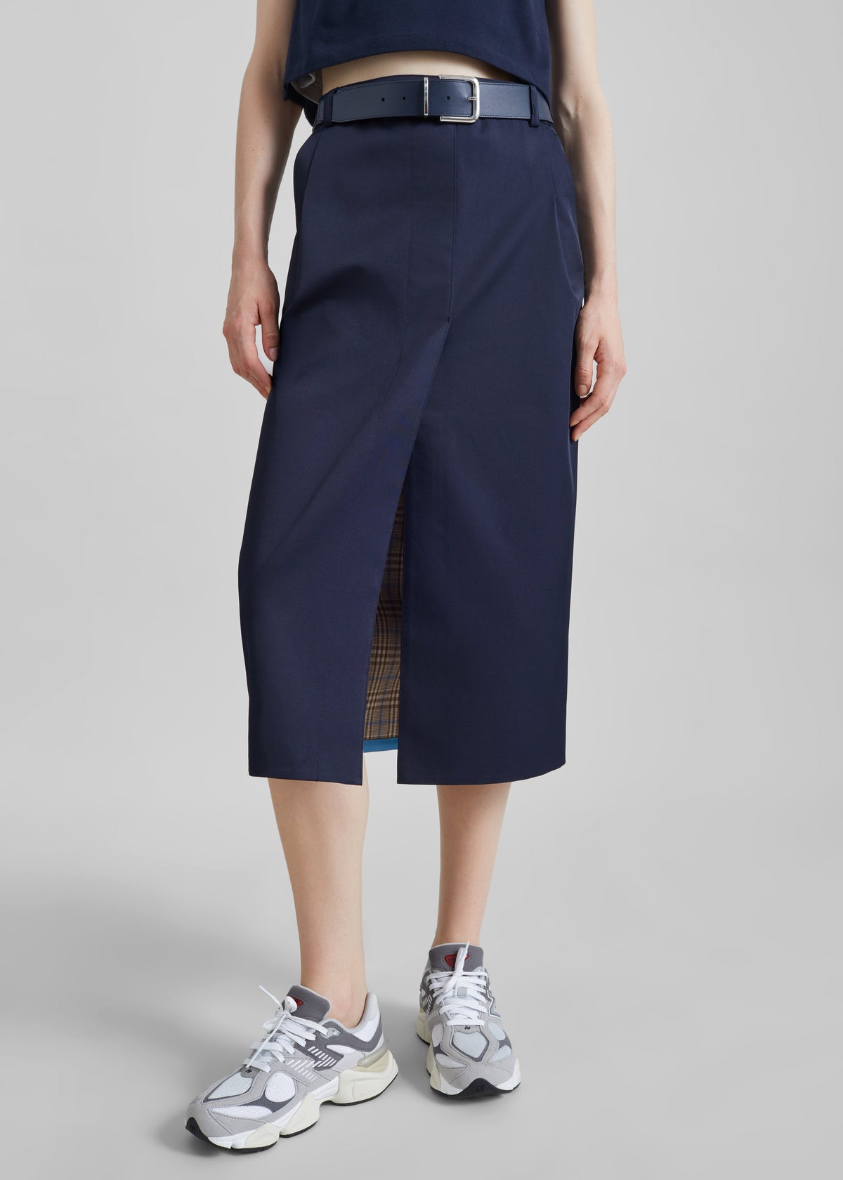 Elian Tailored Midi Skirt - Navy β view 6 of 10