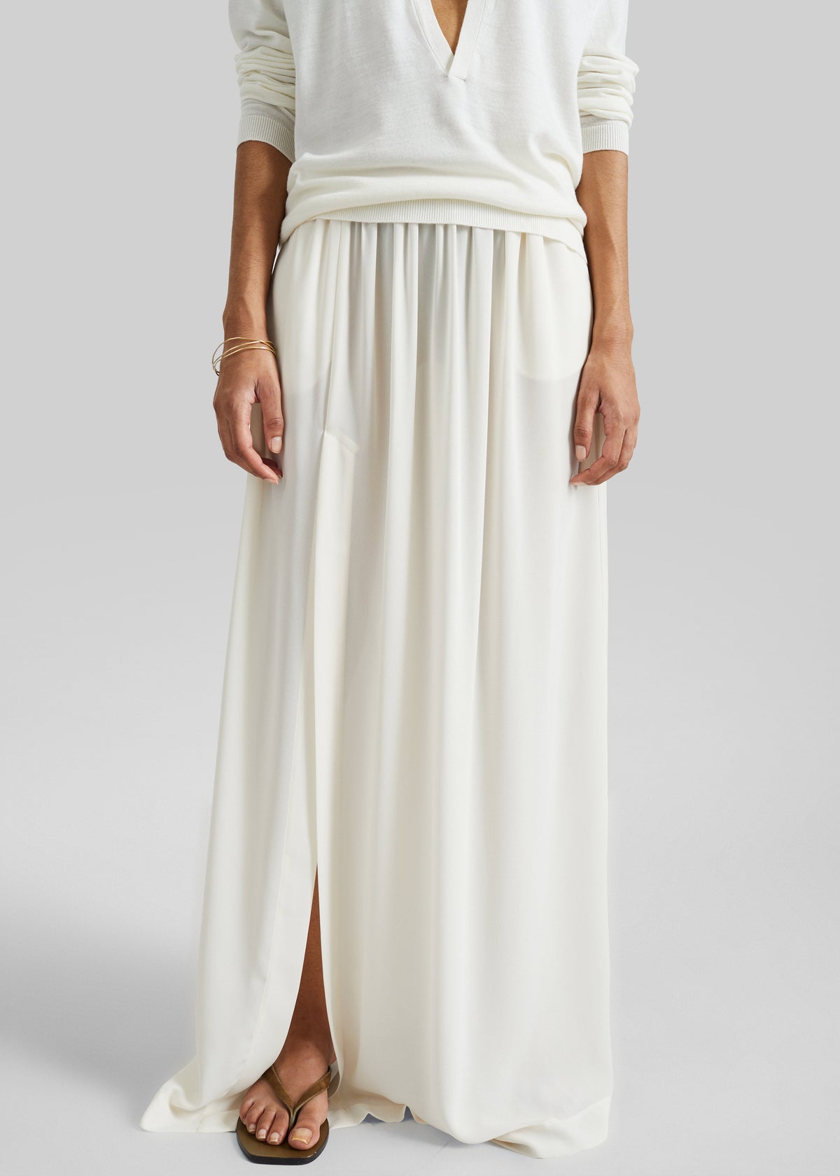 Elie Silk Fluid Maxi Skirt - Ivory β view 2 of 6