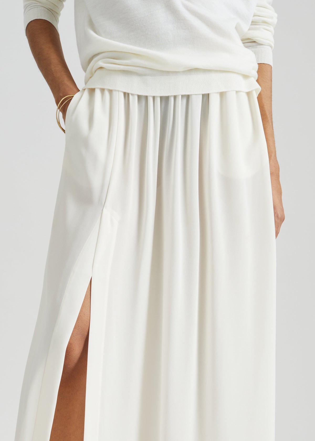 Elie Silk Fluid Maxi Skirt - Ivory β view 4 of 6