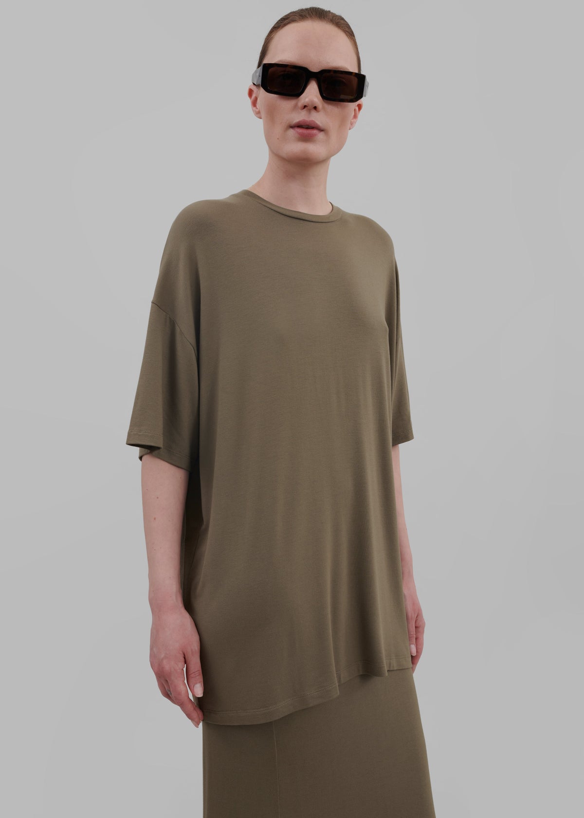 Ella Boxy Tee - Khaki Brown β view 3 of 11