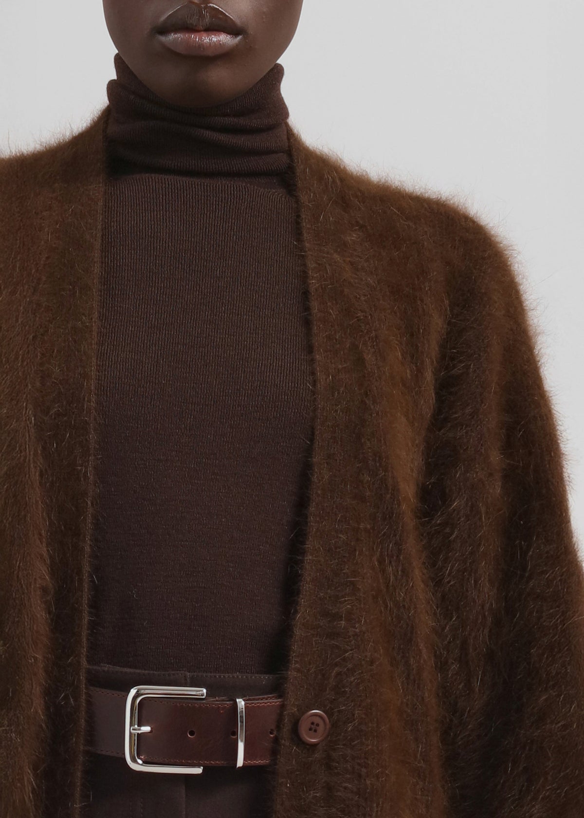 Elland Oversized Alpaca Cardigan - Olive Brown β view 3 of 6